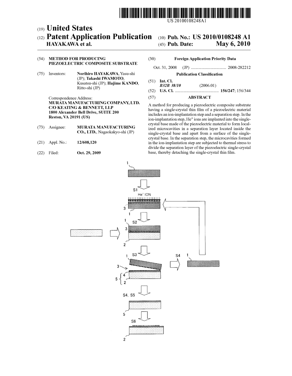 METHOD FOR PRODUCING PIEZOELECTRIC COMPOSITE SUBSTRATE - diagram, schematic, and image 01