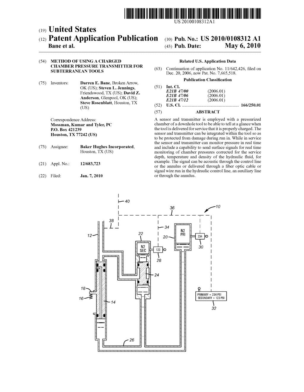 Method of Using a Charged Chamber Pressure Transmitter for Subterranean Tools - diagram, schematic, and image 01