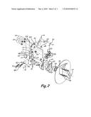 SCRAPER WITH ROTATING BLADE FOR ENGAGING A ROTATING DISK diagram and image