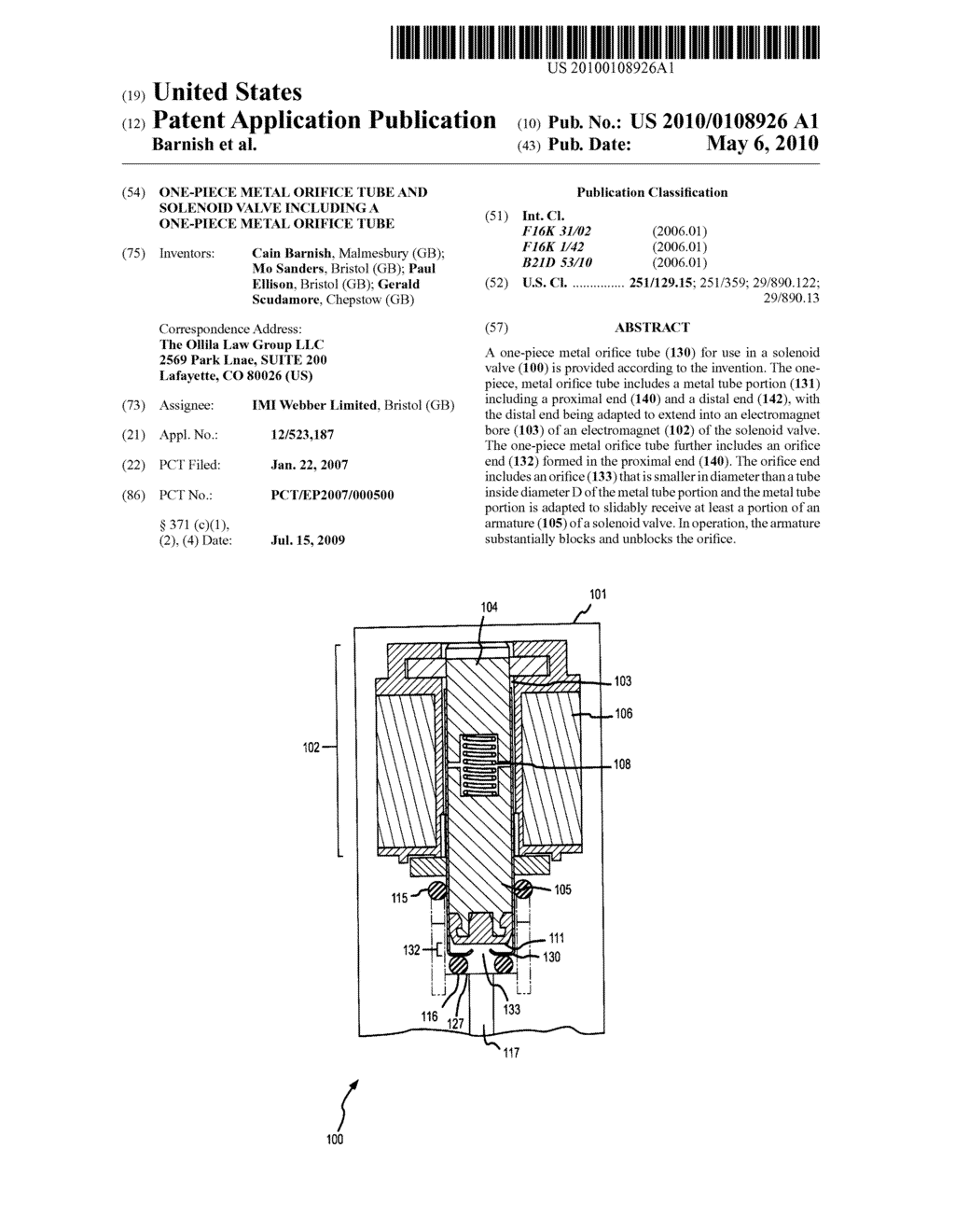 One-Piece Metal Orifice Tube and Solenoid Valve including A One-Piece Metal Orifice Tube - diagram, schematic, and image 01