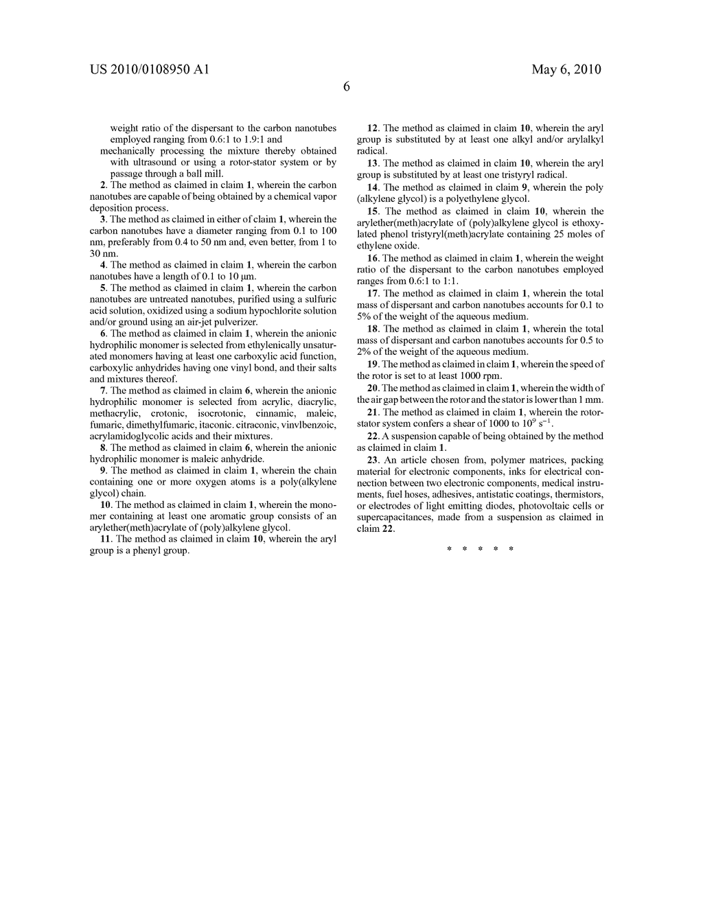 METHOD FOR PREPARING AN AQUEOUS SUSPENSION OF CARBON NANOTUBES AND SUSPENSION THUS OBTAINED - diagram, schematic, and image 07