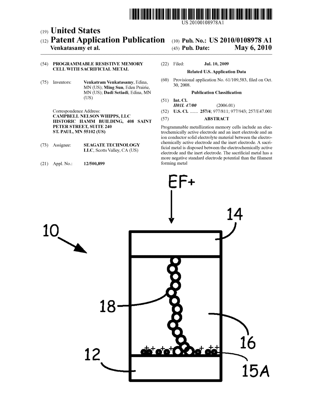 PROGRAMMABLE RESISTIVE MEMORY CELL WITH SACRIFICIAL METAL - diagram, schematic, and image 01