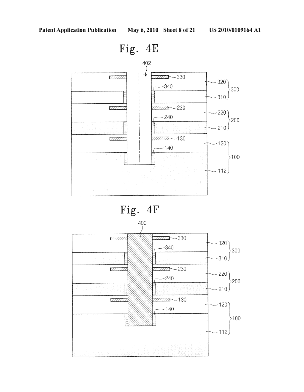 STACKED INTEGRATED CIRCUIT PACKAGE FABRICATION METHODS THAT USE VIAS FORMED AND FILLED AFTER STACKING, AND RELATED STACKED INTEGRATED CIRCUIT PACKAGE STRUCTURES - diagram, schematic, and image 09