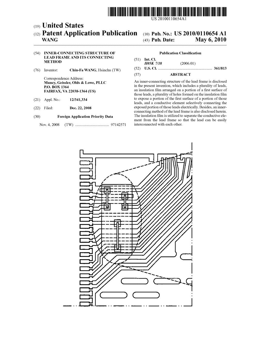 INNER-CONNECTING STRUCTURE OF LEAD FRAME AND ITS CONNECTING METHOD - diagram, schematic, and image 01