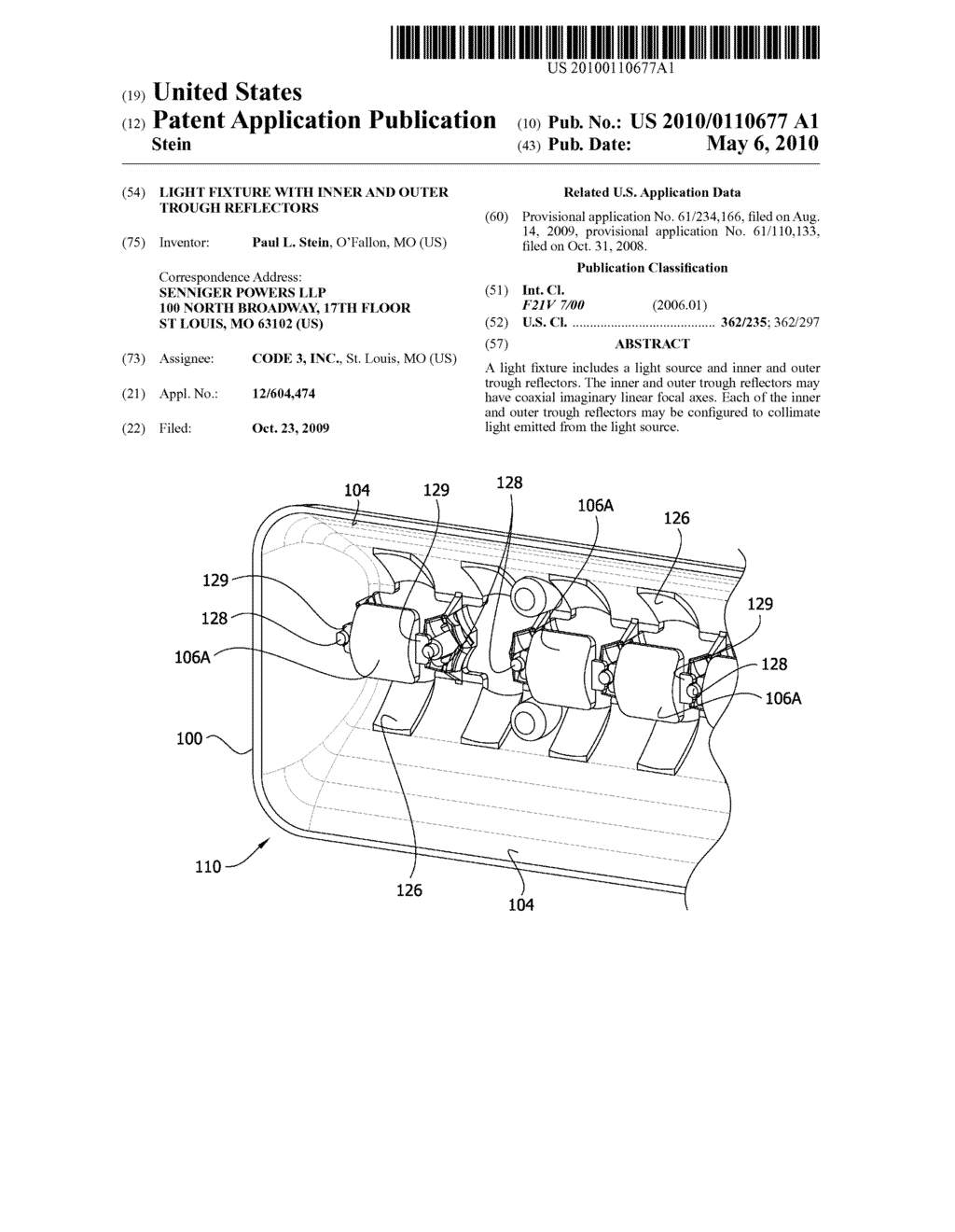 LIGHT FIXTURE WITH INNER AND OUTER TROUGH REFLECTORS - diagram, schematic, and image 01