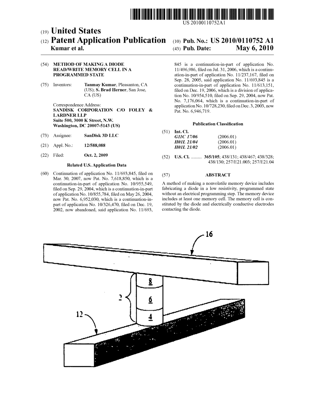 Method of making a diode read/write memory cell in a programmed state - diagram, schematic, and image 01