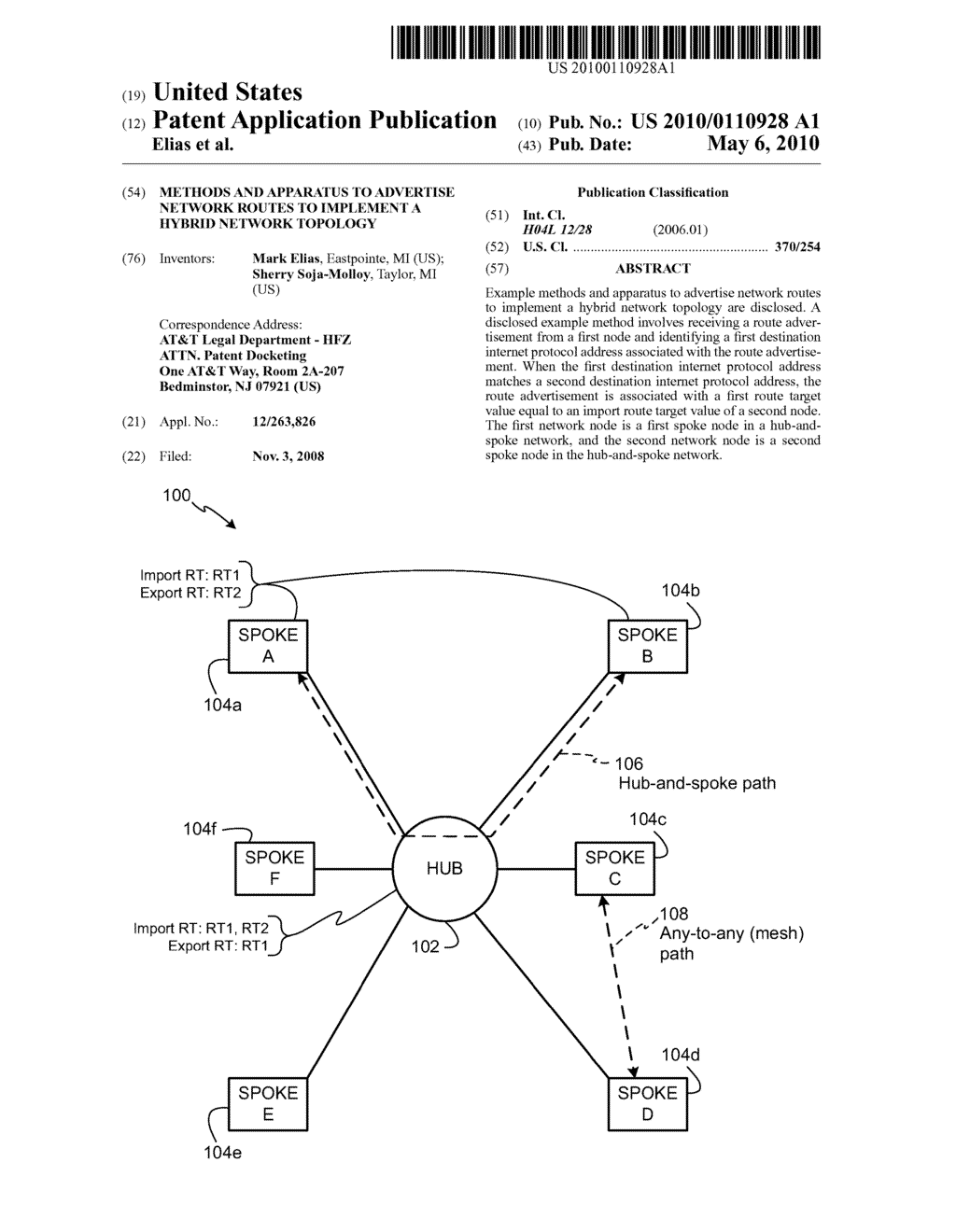 METHODS AND APPARATUS TO ADVERTISE NETWORK ROUTES TO IMPLEMENT A HYBRID NETWORK TOPOLOGY - diagram, schematic, and image 01