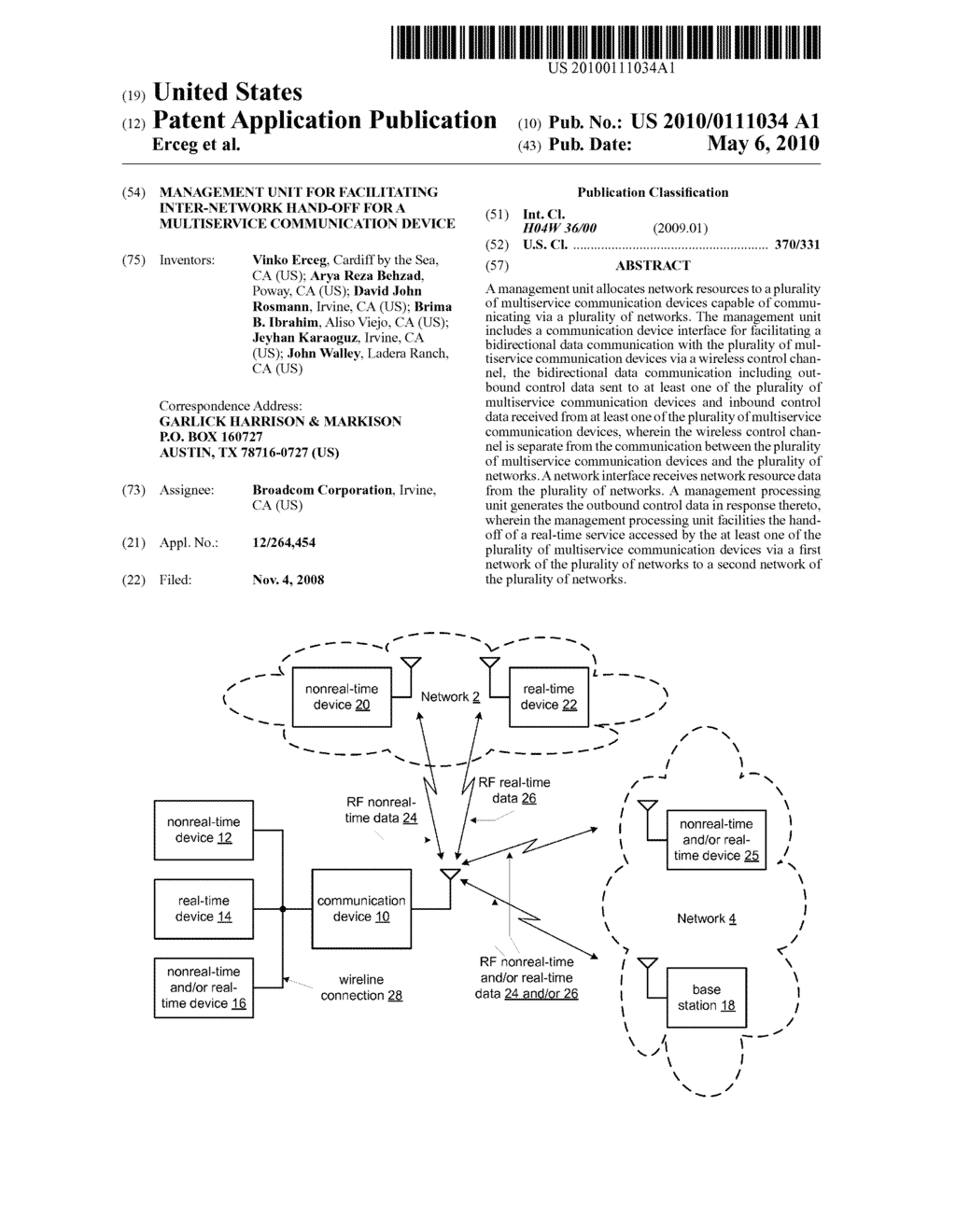 MANAGEMENT UNIT FOR FACILITATING INTER-NETWORK HAND-OFF FOR A MULTISERVICE COMMUNICATION DEVICE - diagram, schematic, and image 01