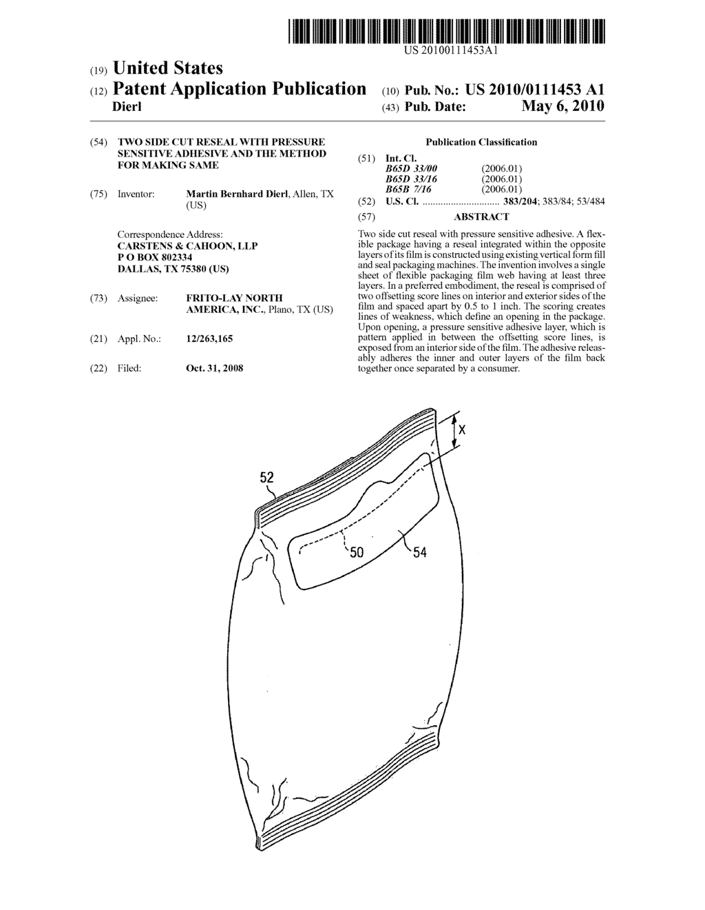Two Side Cut Reseal With Pressure Sensitive Adhesive and the Method for Making Same - diagram, schematic, and image 01
