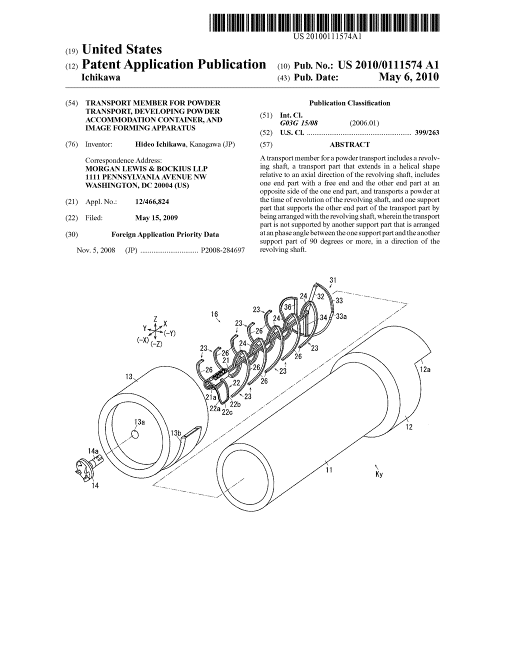 TRANSPORT MEMBER FOR POWDER TRANSPORT, DEVELOPING POWDER ACCOMMODATION CONTAINER, AND IMAGE FORMING APPARATUS - diagram, schematic, and image 01