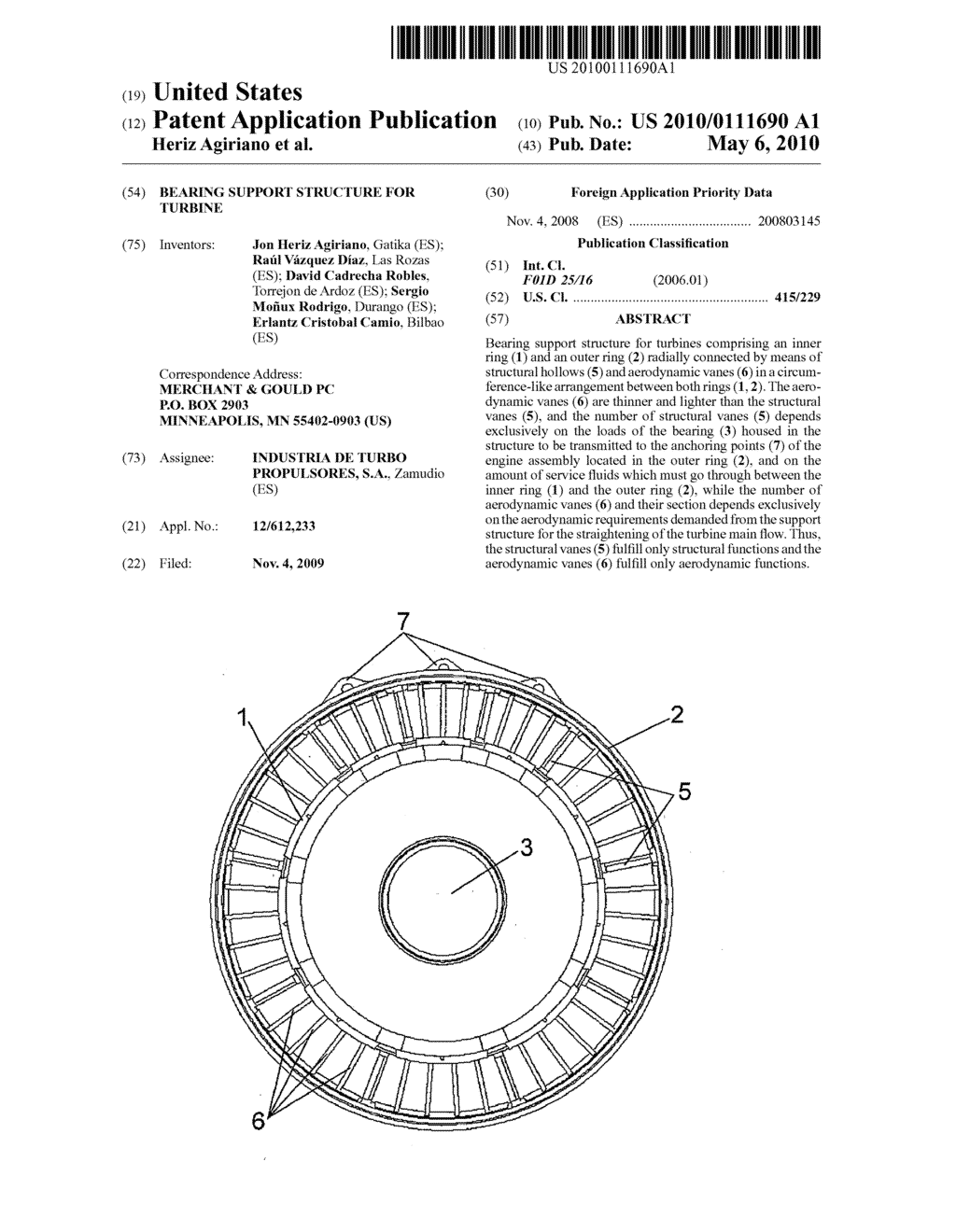 BEARING SUPPORT STRUCTURE FOR TURBINE - diagram, schematic, and image 01