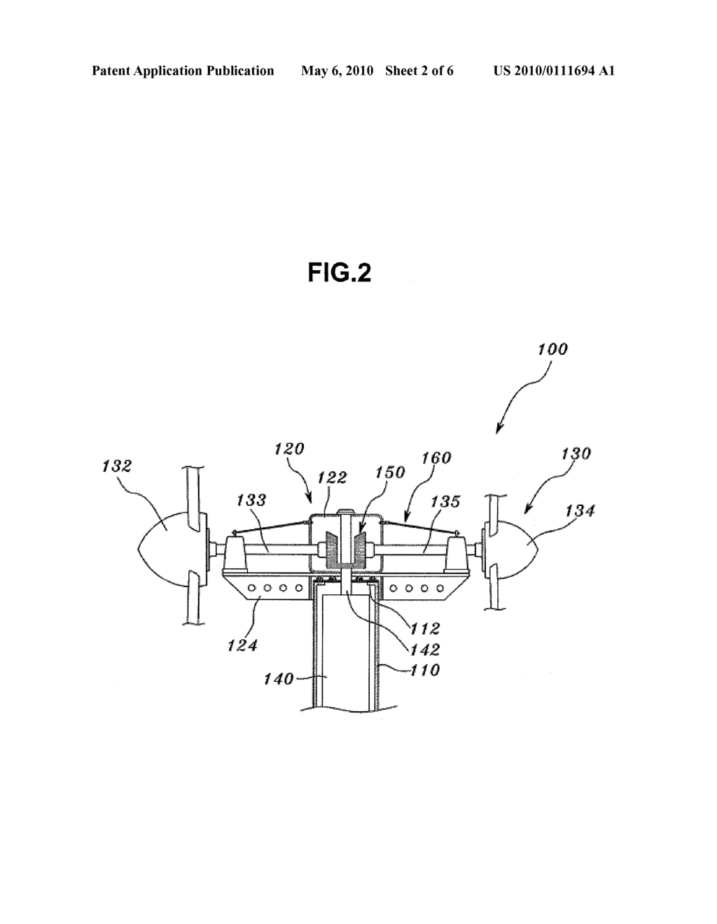 AEROGENERATOR HAVING MEANS FOR MAINTAINING VANE UNIT HORIZONTAL - diagram, schematic, and image 03