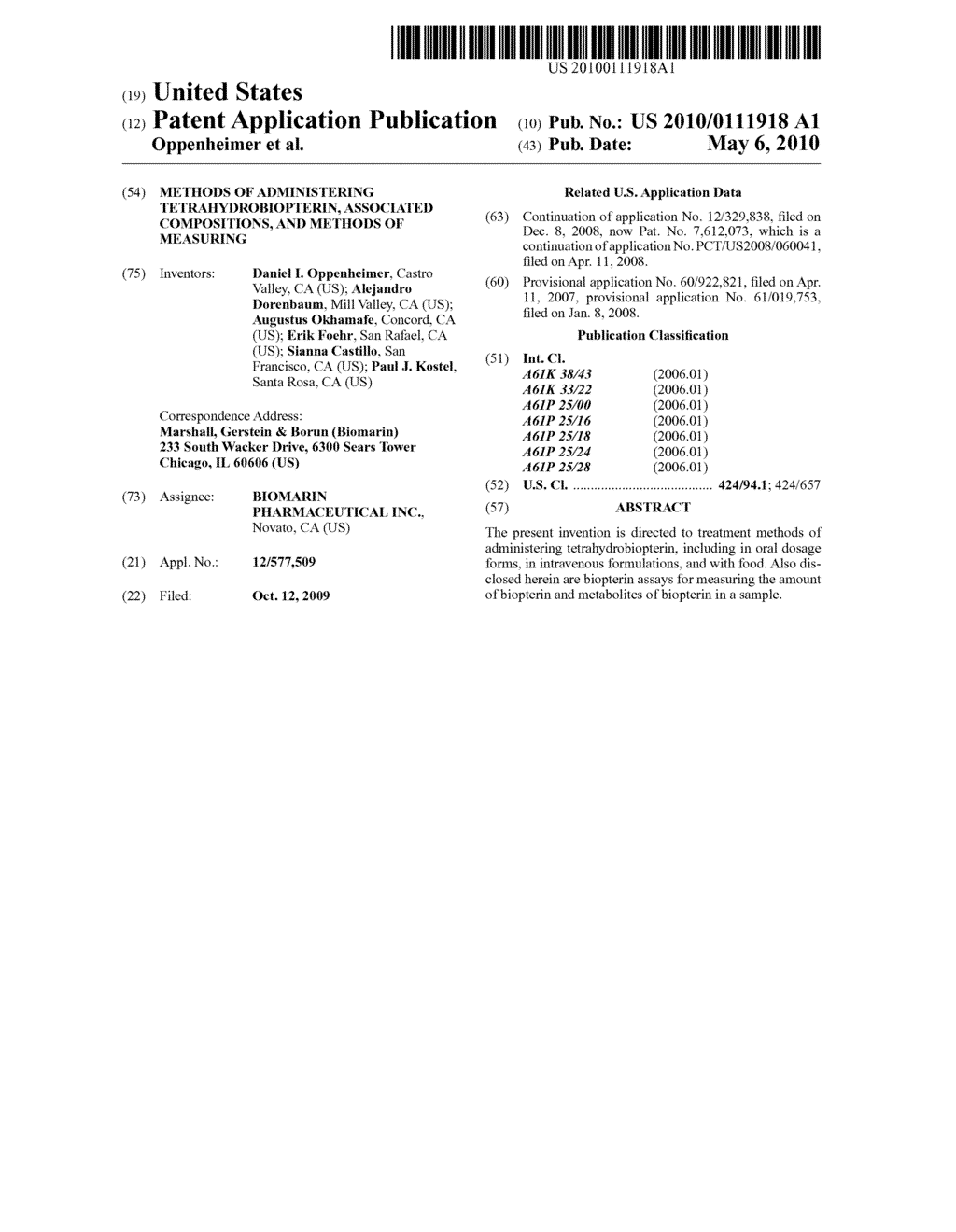 METHODS OF ADMINISTERING TETRAHYDROBIOPTERIN, ASSOCIATED COMPOSITIONS, AND METHODS OF MEASURING - diagram, schematic, and image 01