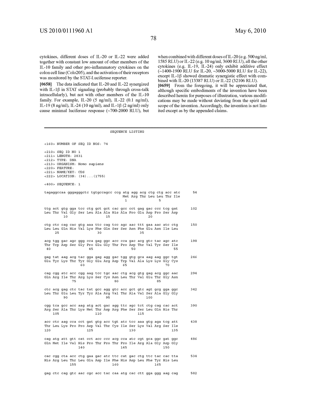 ANTI-IL-20, ANTI-IL-22 AND ANTI-IL-22RA ANTIBODIES AND BINDING PARTNERS AND METHODS OF USING IN INFLAMMATION - diagram, schematic, and image 79