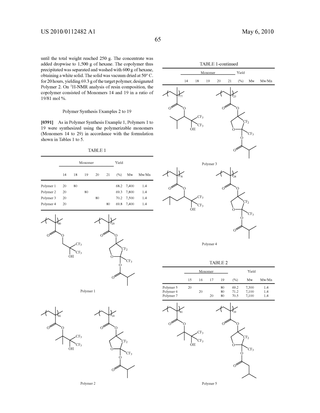 FLUORINATED MONOMER OF CYCLIC ACETAL STRUCTURE, POLYMER, RESIST PROTECTIVE COATING COMPOSITION, RESIST COMPOSITION, AND PATTERNING PROCESS - diagram, schematic, and image 66