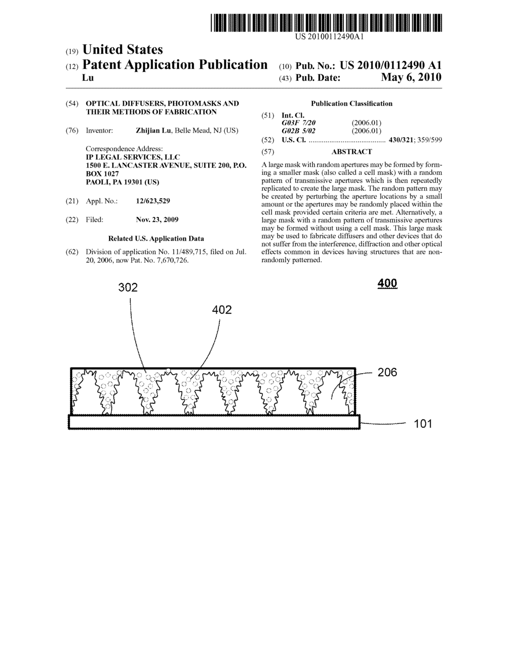 Optical Diffusers, Photomasks and their Methods of Fabrication - diagram, schematic, and image 01