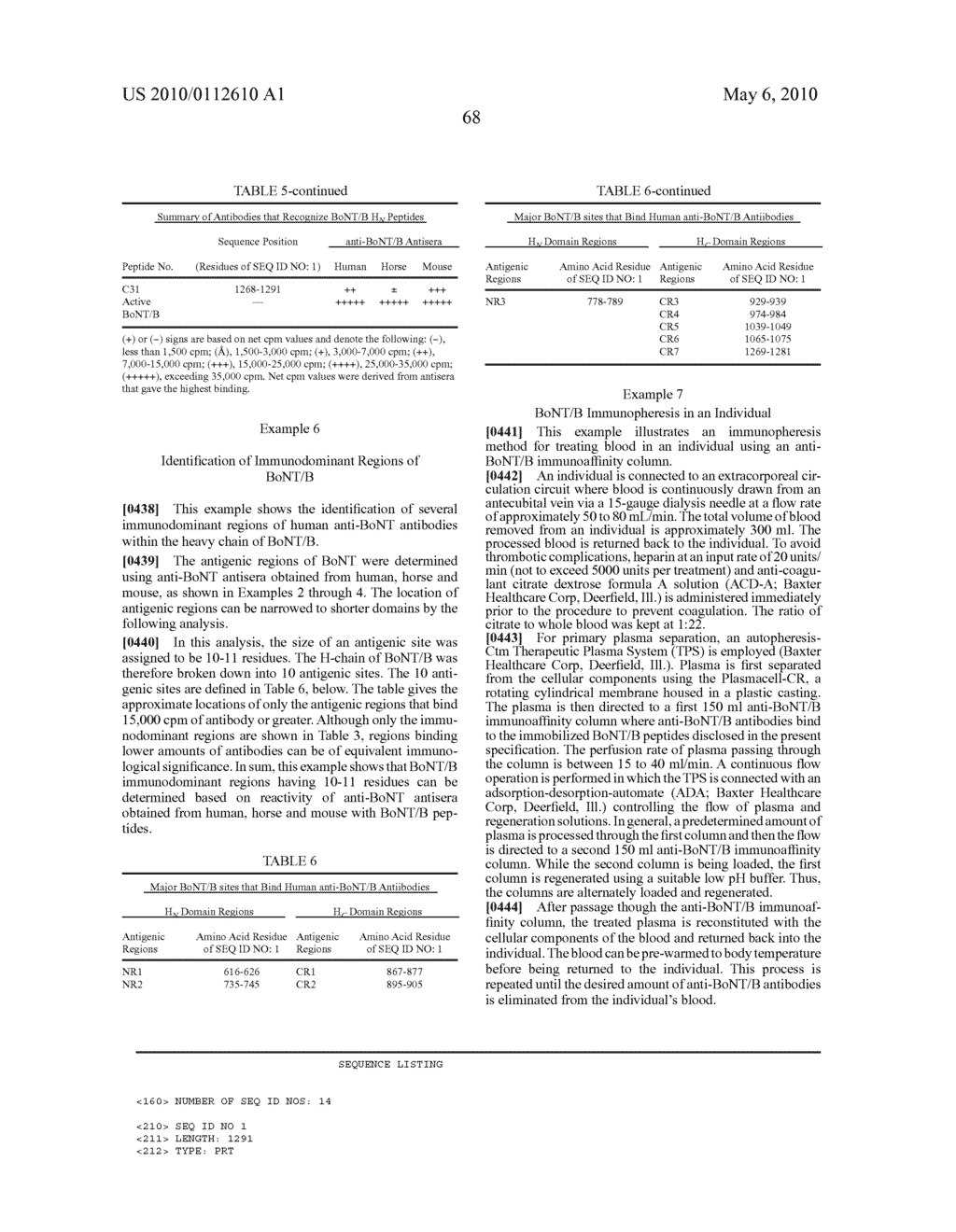 Determining and Reducing Immunoresistance to a Botulinum Toxin Therapy Using Botulinum Toxin B Peptides - diagram, schematic, and image 73