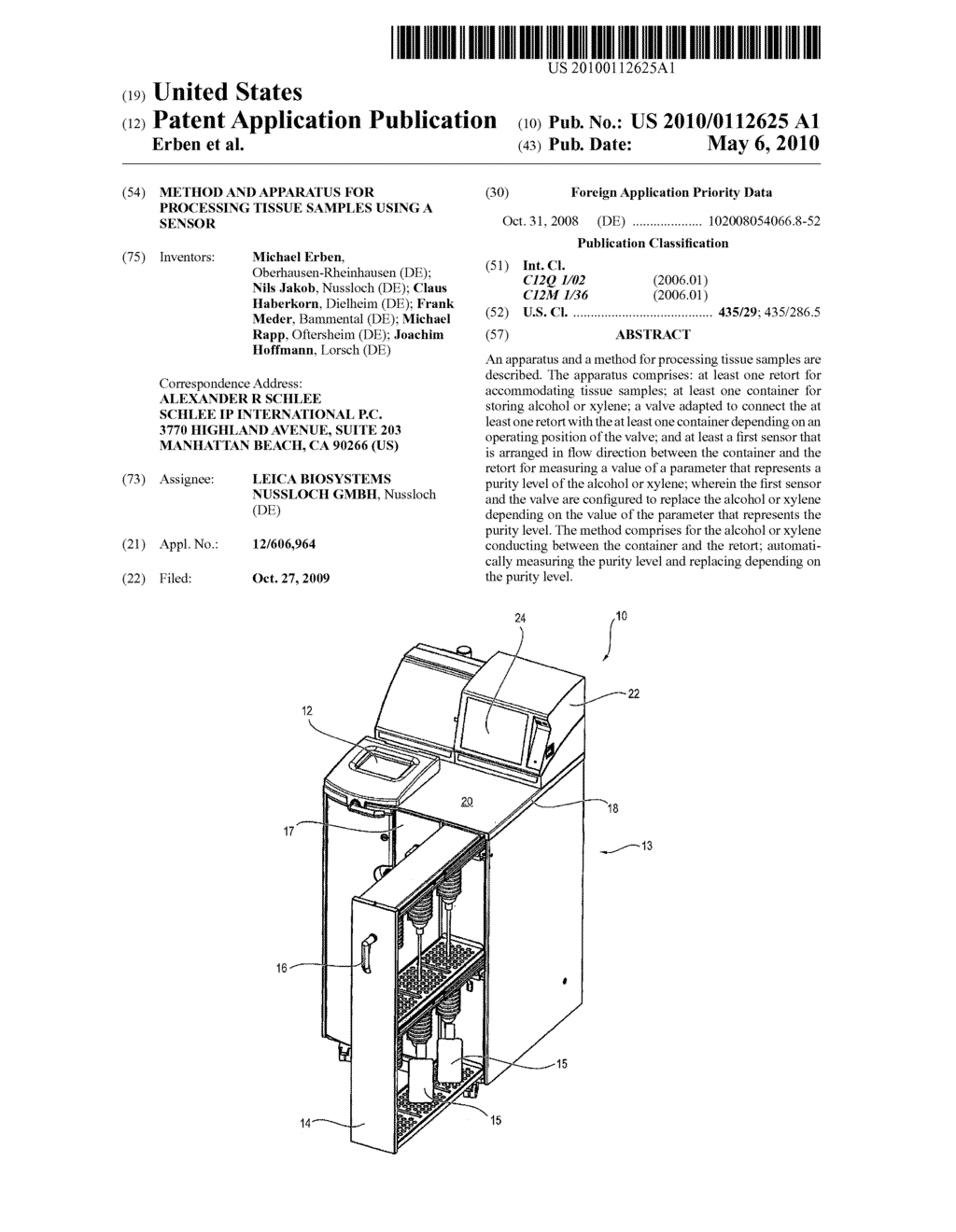 METHOD AND APPARATUS FOR PROCESSING TISSUE SAMPLES USING A SENSOR - diagram, schematic, and image 01