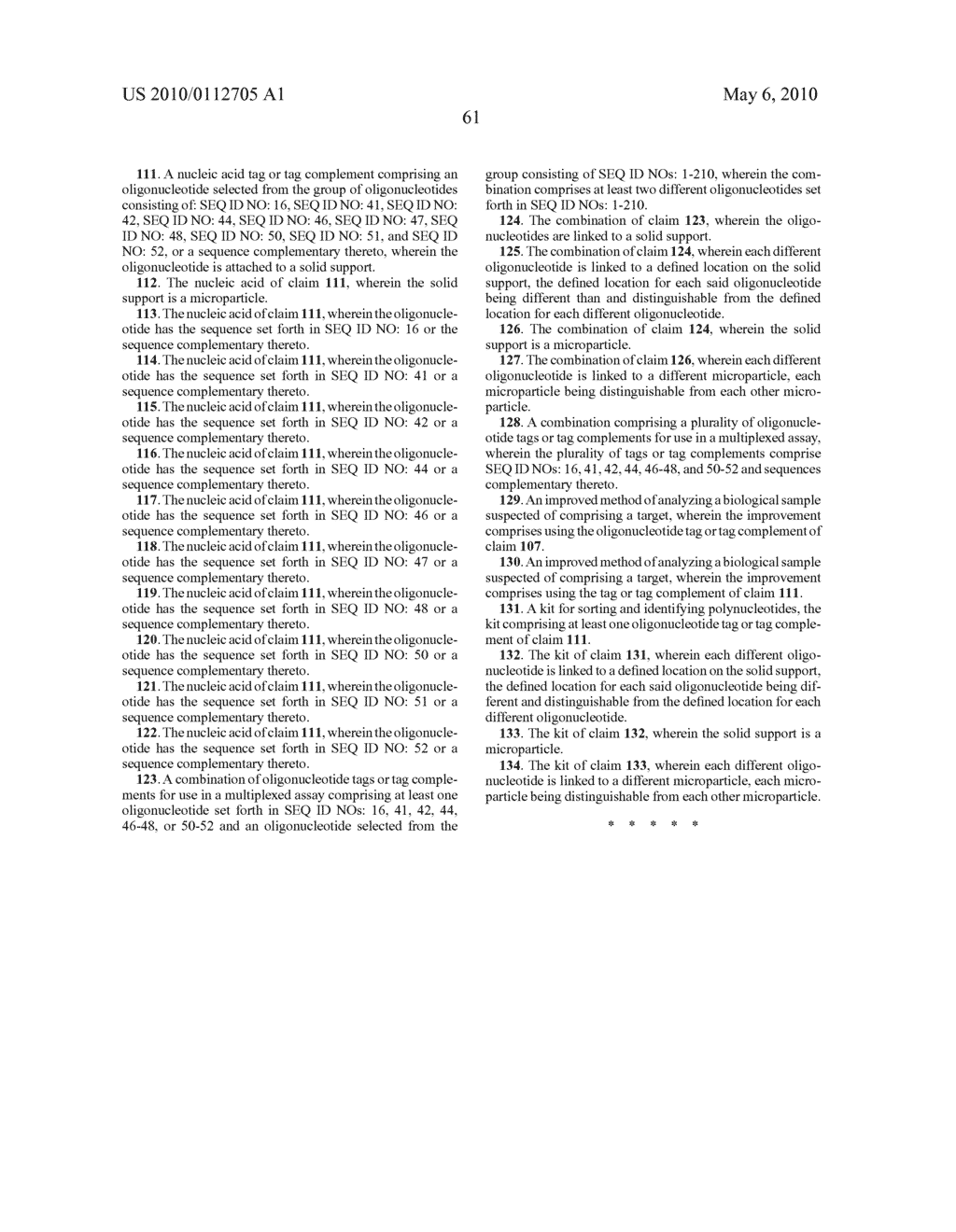 POLYNUCLEOTIDES FOR USE AS TAGS AND TAG COMPLEMENTS, MANUFACTURE AND USE THEREOF - diagram, schematic, and image 65