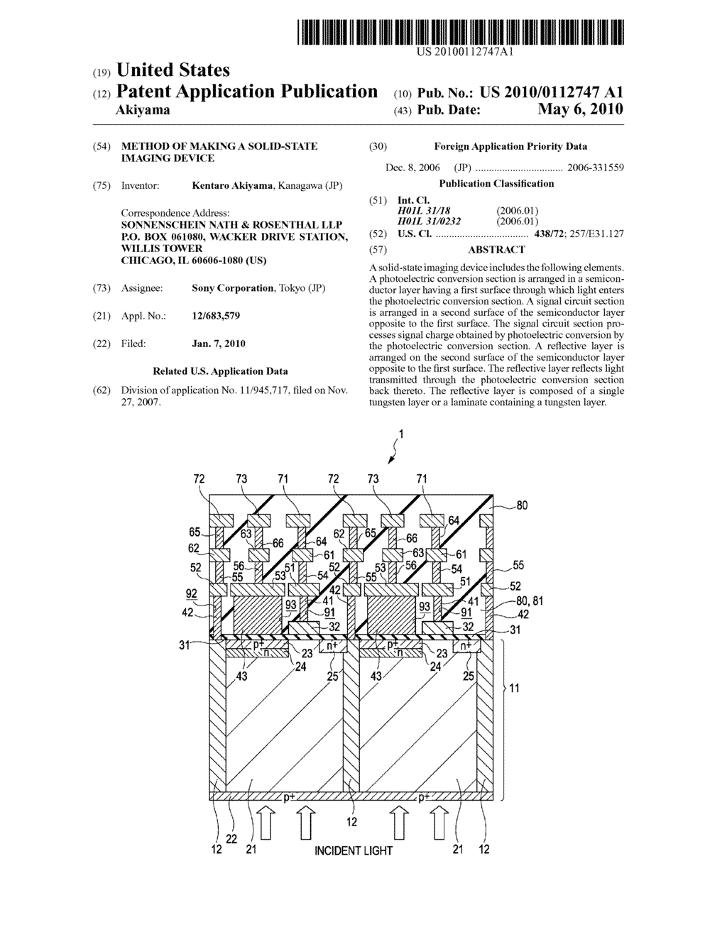 METHOD OF MAKING A SOLID-STATE IMAGING DEVICE - diagram, schematic, and image 01