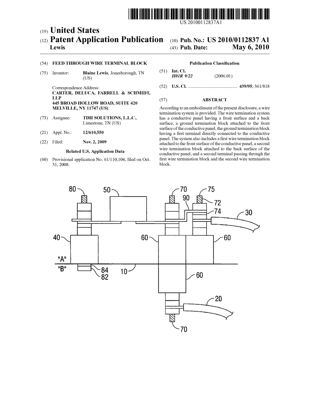 FEED THROUGH WIRE TERMINAL BLOCK - diagram, schematic, and image 01