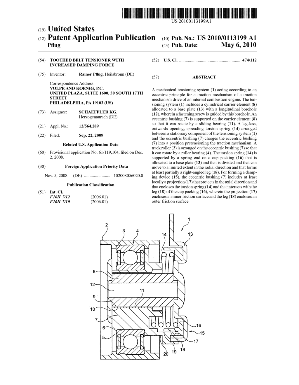 TOOTHED BELT TENSIONER WITH INCREASED DAMPING FORCE - diagram, schematic, and image 01