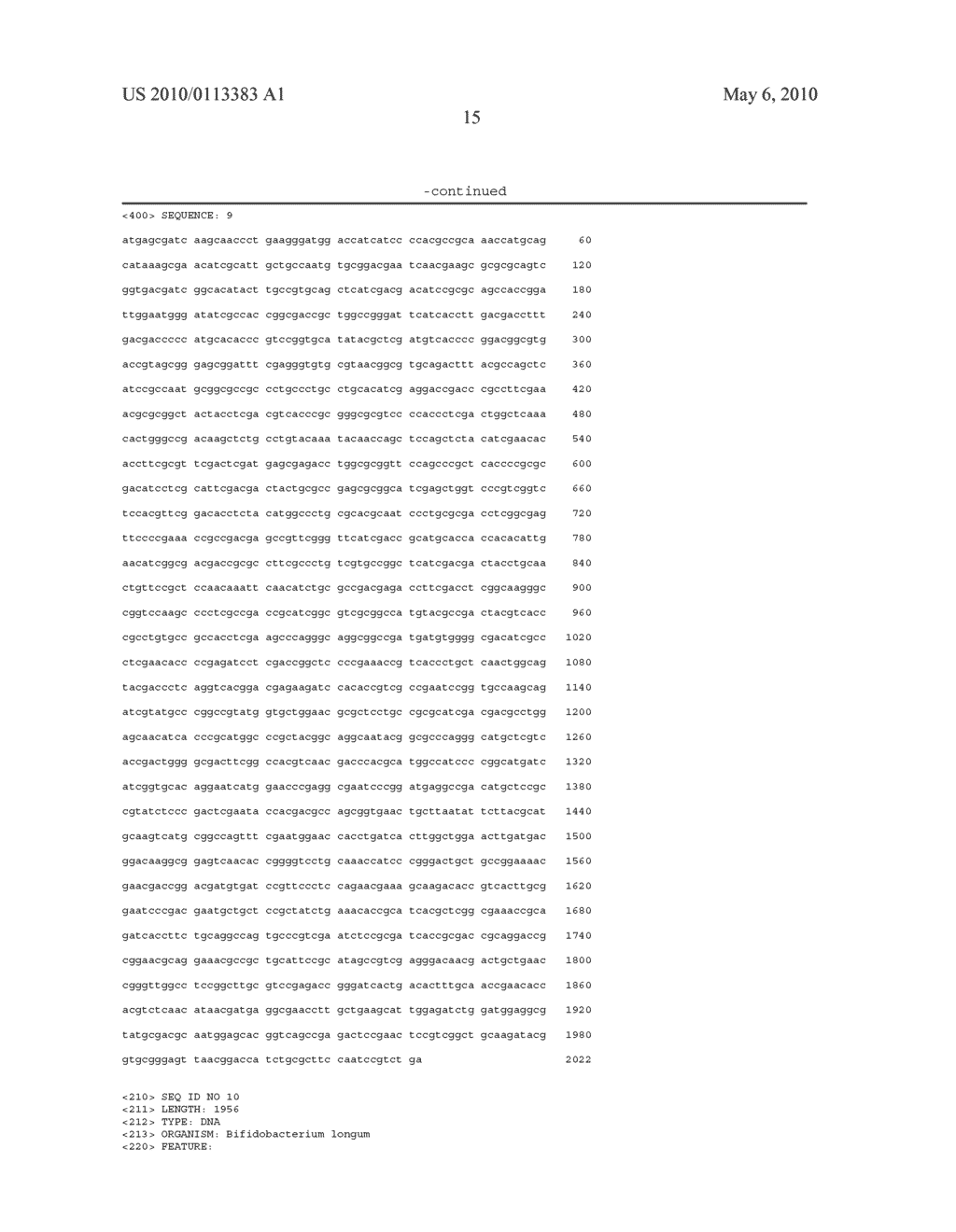 BIFIDOBACTERIAL GENE SEQUENCES AND THEIR USE - diagram, schematic, and image 107