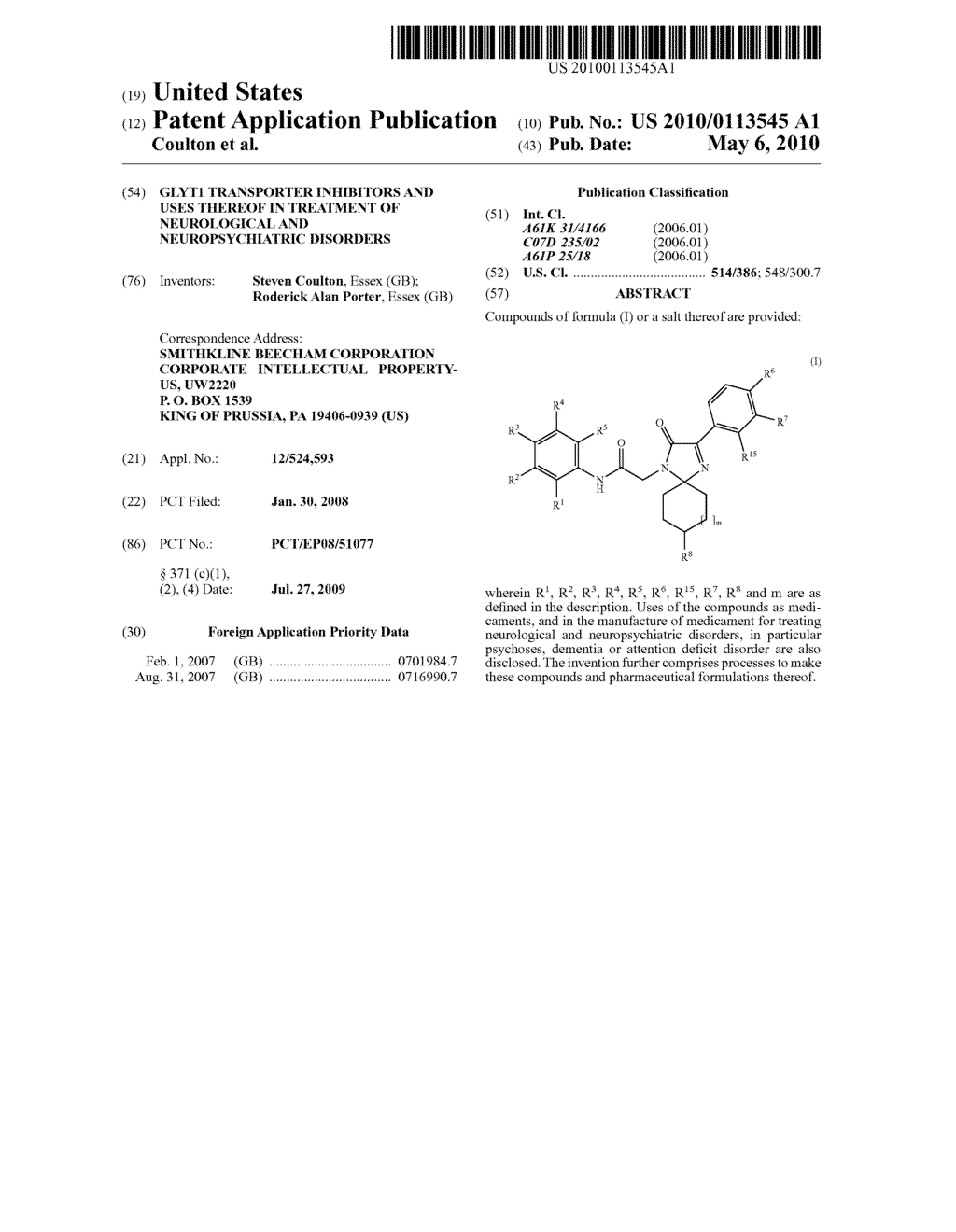 GLYT1 TRANSPORTER INHIBITORS AND USES THEREOF IN TREATMENT OF NEUROLOGICAL AND NEUROPSYCHIATRIC DISORDERS - diagram, schematic, and image 01