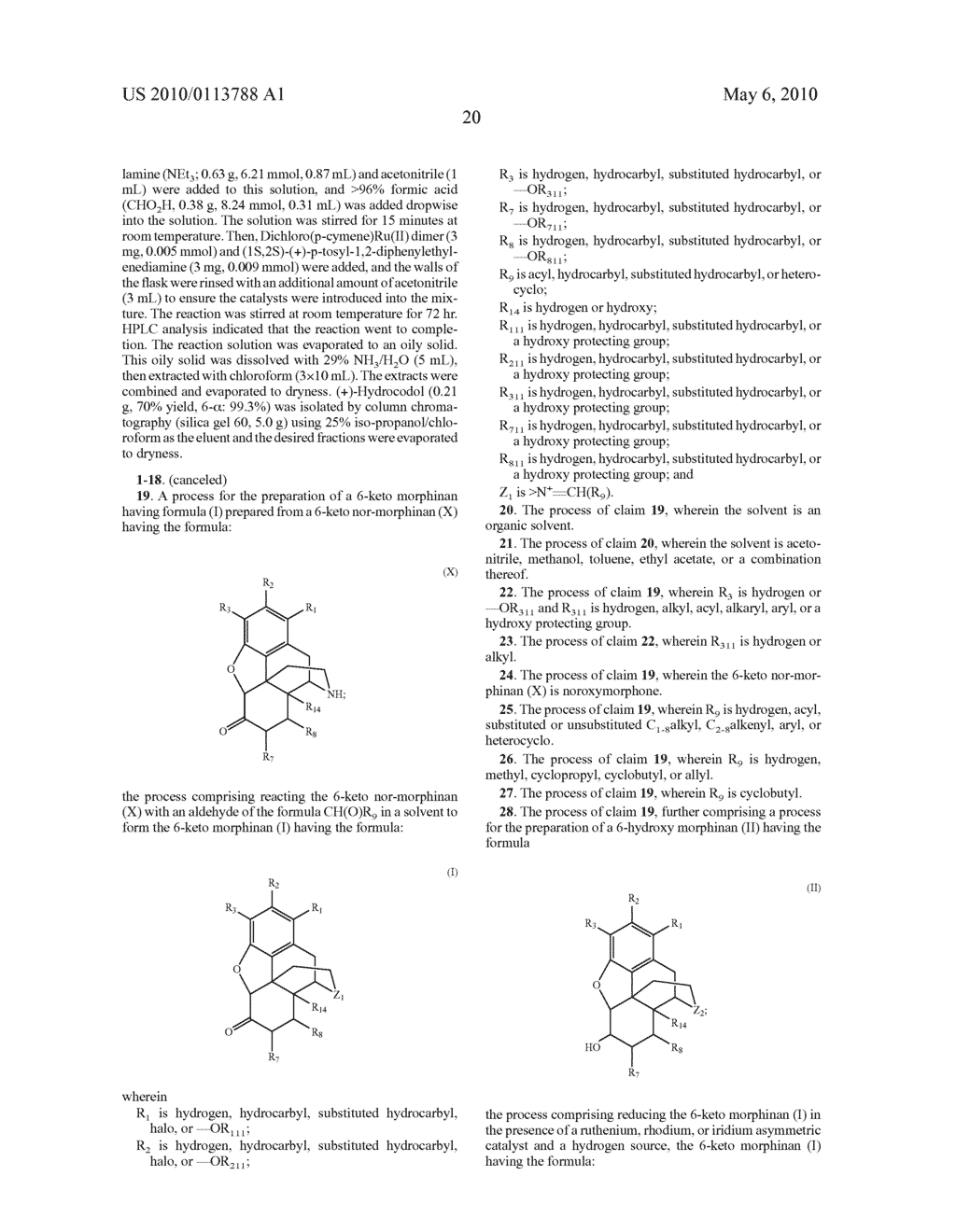 Process for the Preparation of 6-Alpha-Hydroxy-N-Alkylated Opiates - diagram, schematic, and image 21