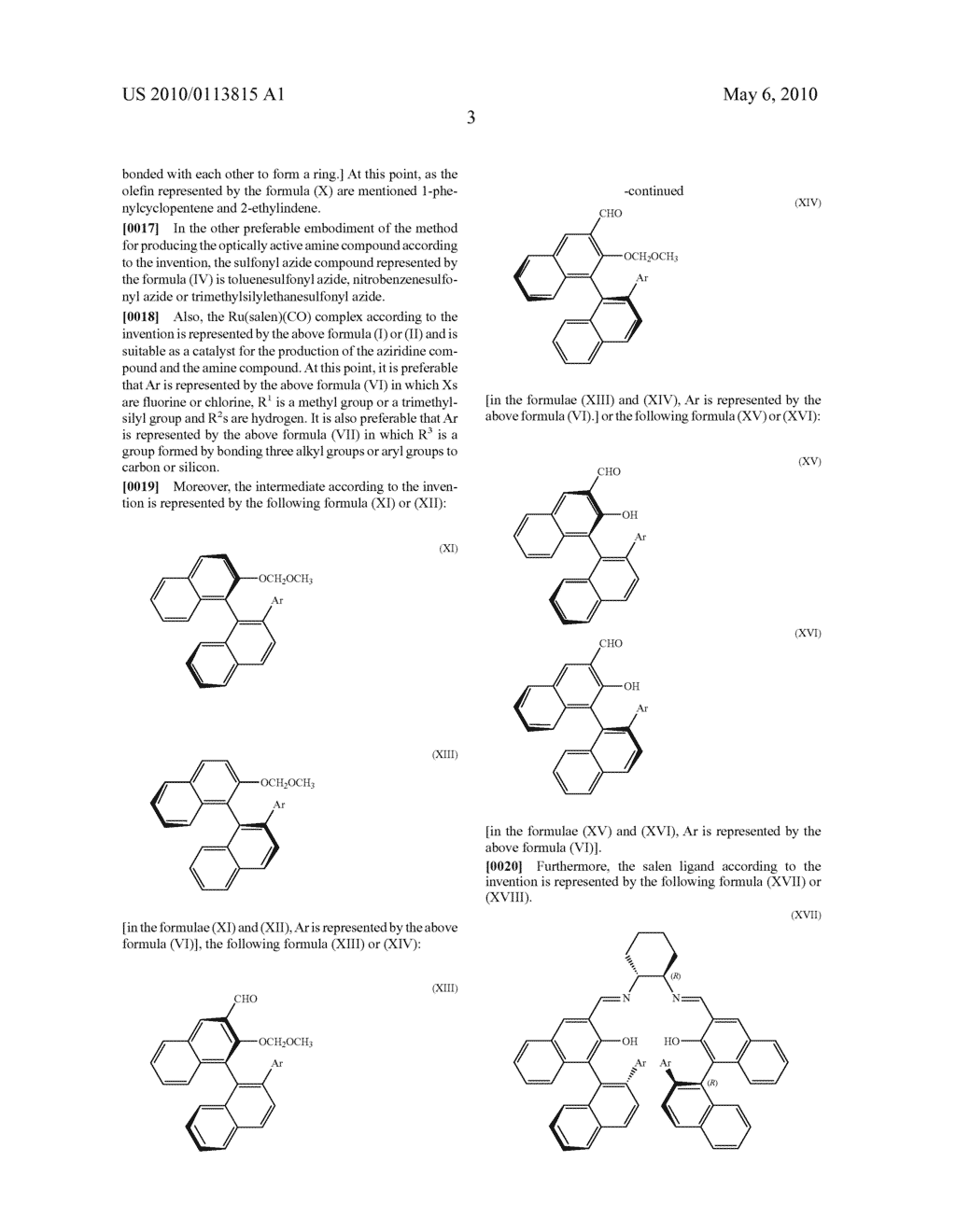 Method for producing optically active aziridine compounds and amine compounds as well as complexes and their intermediates used in this method - diagram, schematic, and image 05