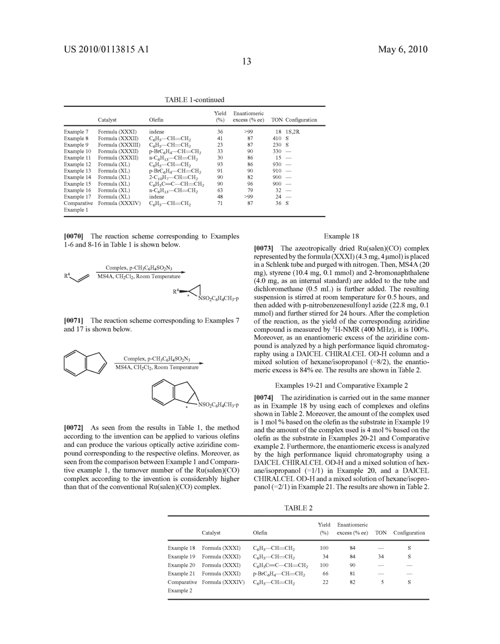 Method for producing optically active aziridine compounds and amine compounds as well as complexes and their intermediates used in this method - diagram, schematic, and image 15