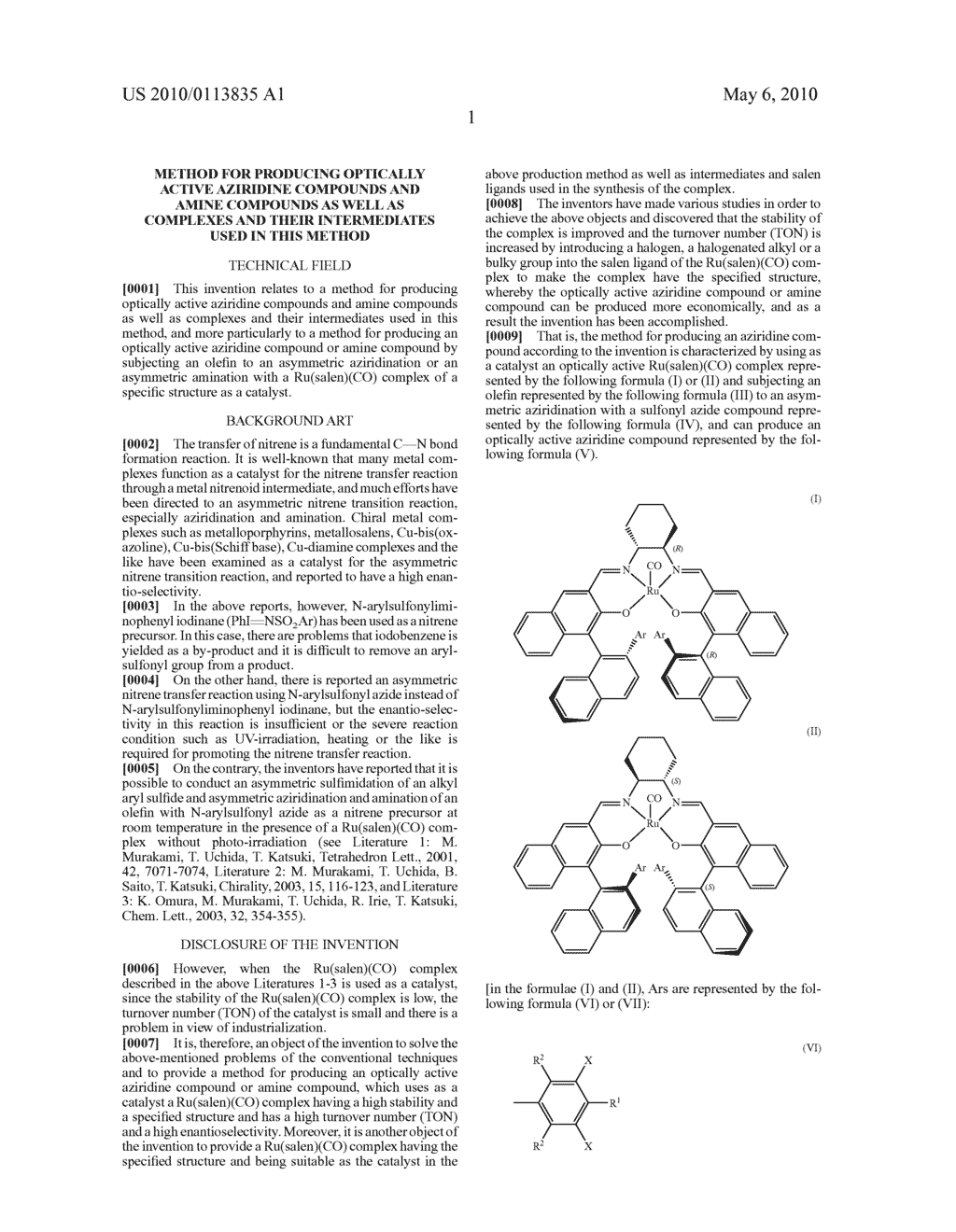 Method for producing optically active aziridine compounds and amine compounds as well as complexes and their intermediates used in this method - diagram, schematic, and image 03