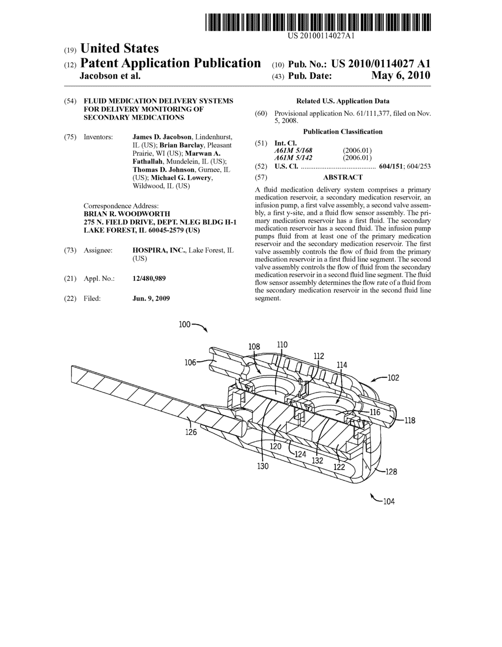 FLUID MEDICATION DELIVERY SYSTEMS FOR DELIVERY MONITORING OF SECONDARY MEDICATIONS - diagram, schematic, and image 01