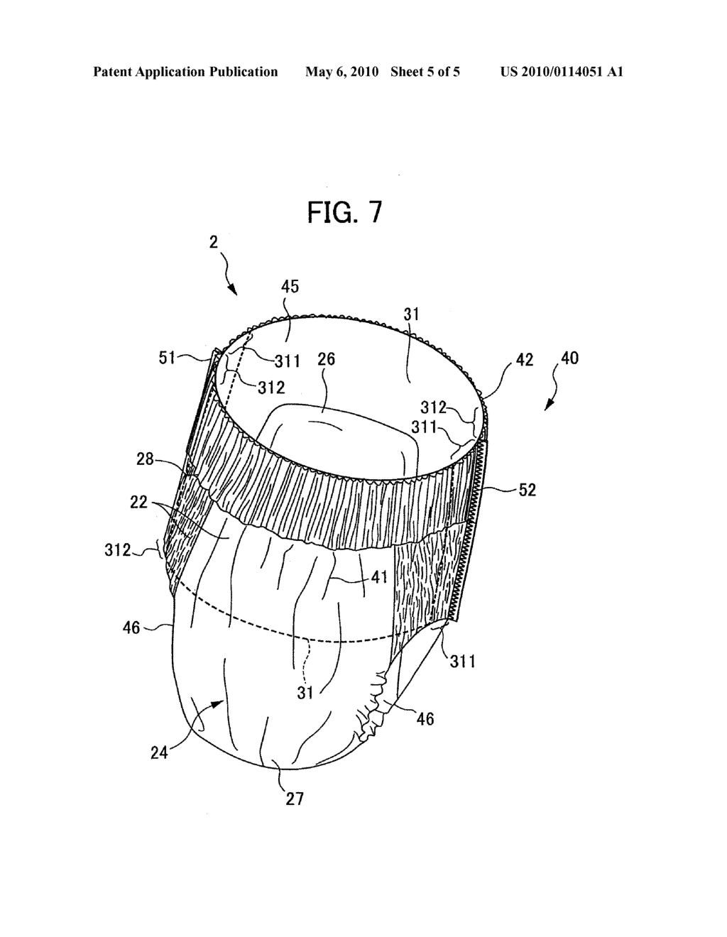 STRETCHABLE COMPOSITE SHEET AND DISPOSABLE WEARING ARTICLE USING THE SAME - diagram, schematic, and image 06