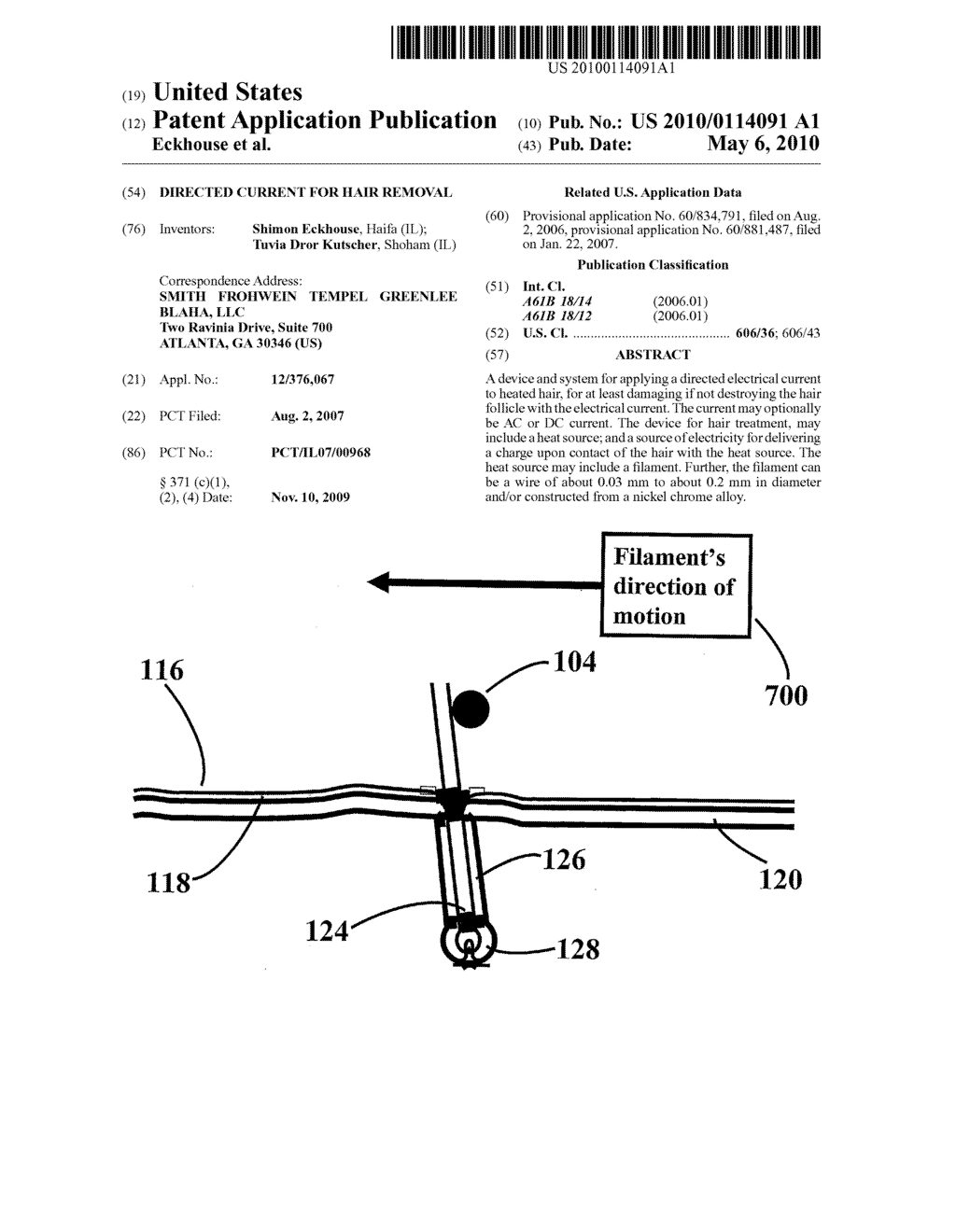 DIRECTED CURRENT FOR HAIR REMOVAL - diagram, schematic, and image 01