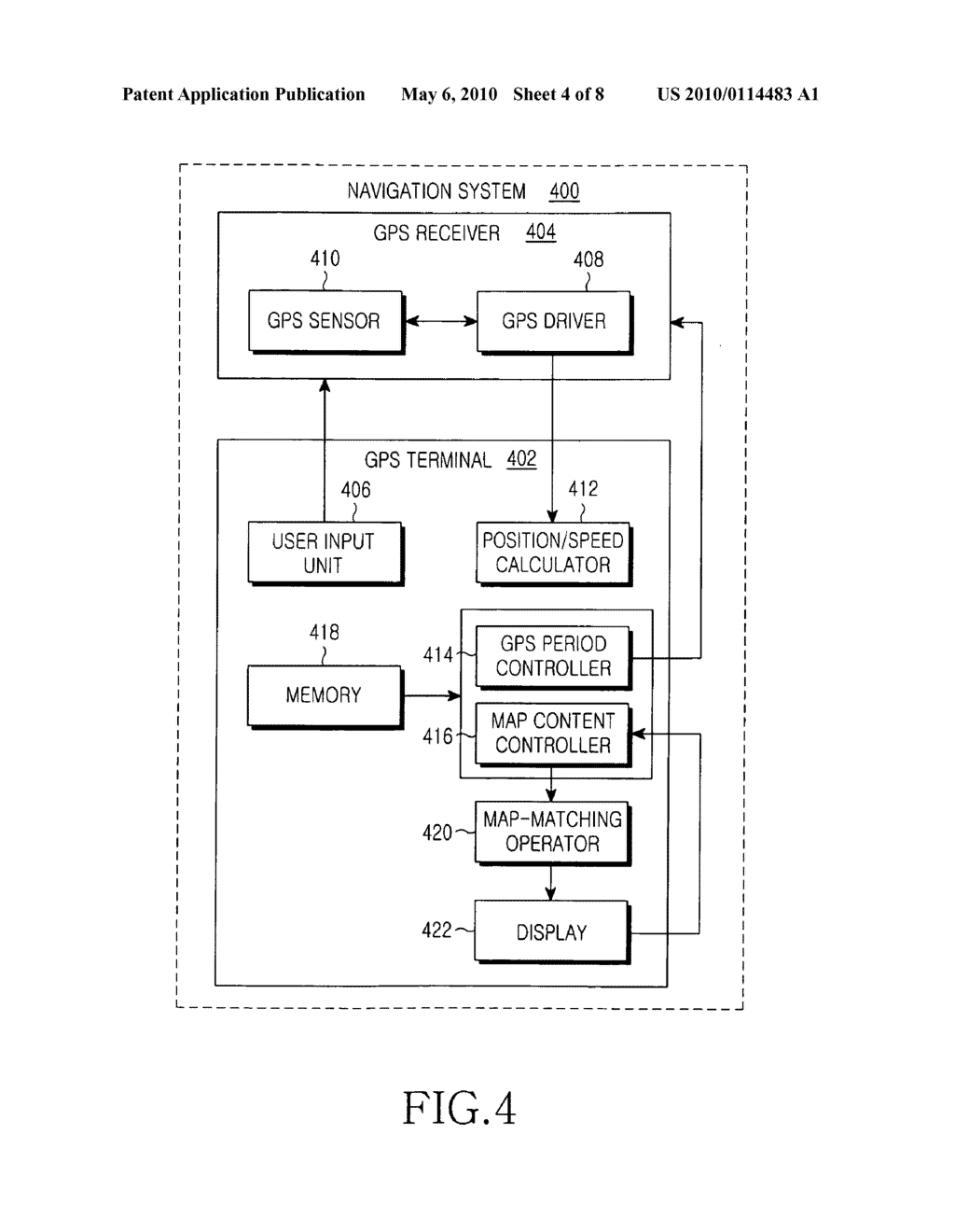 Method and apparatus for automatically optimizing and setting a GPS reception period and map contents - diagram, schematic, and image 05