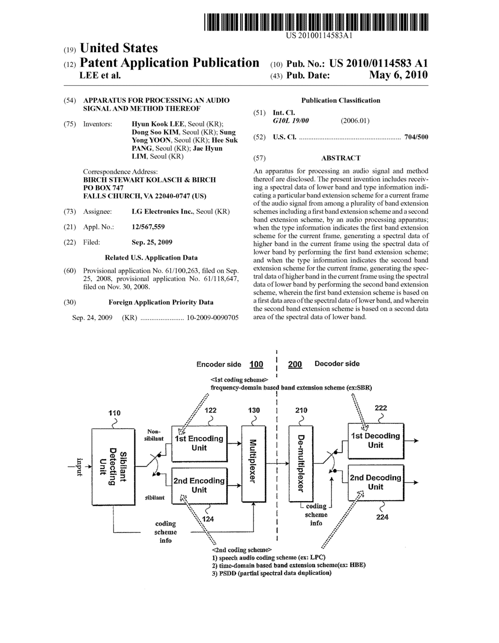 APPARATUS FOR PROCESSING AN AUDIO SIGNAL AND METHOD THEREOF - diagram, schematic, and image 01