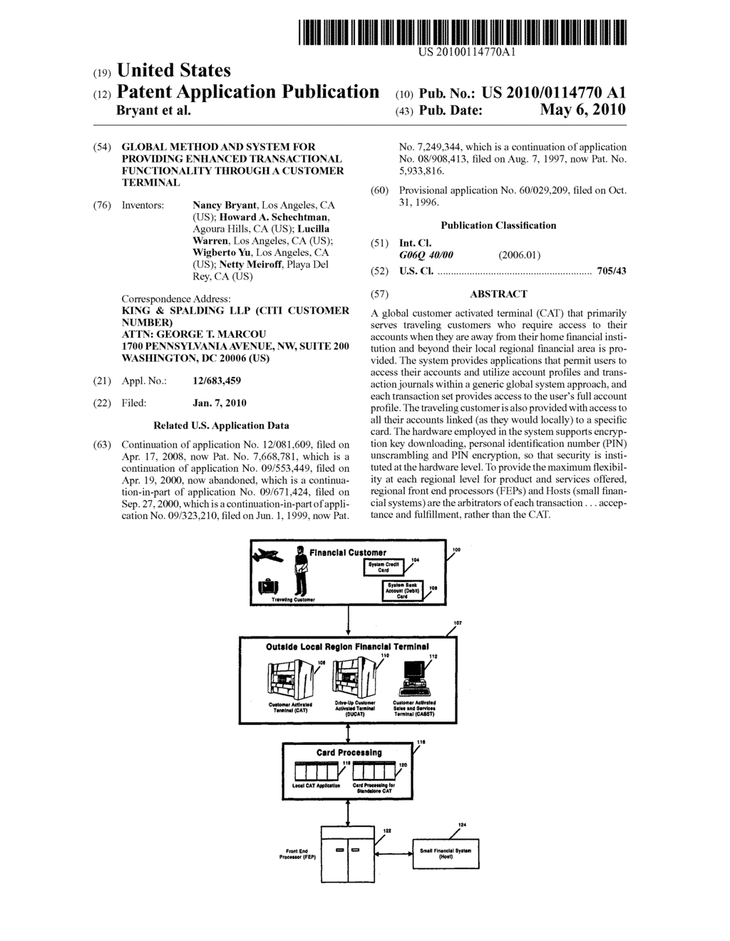 Global Method and System For Providing Enhanced Transactional Functionality Through a Customer Terminal - diagram, schematic, and image 01