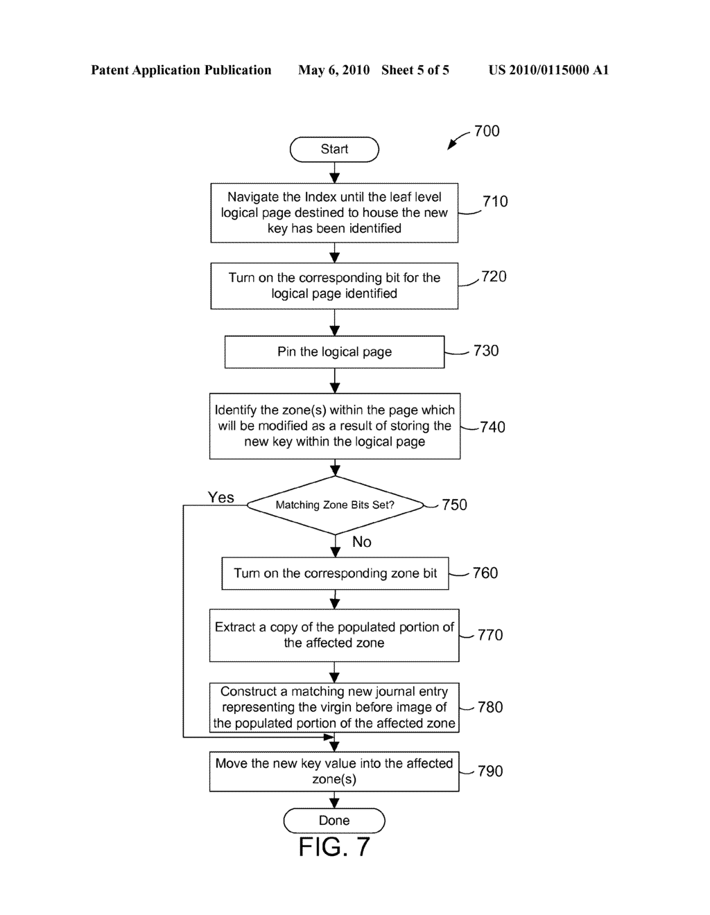 Journaling Database Changes Using a Bit Map for Zones Defined in Each Page - diagram, schematic, and image 06