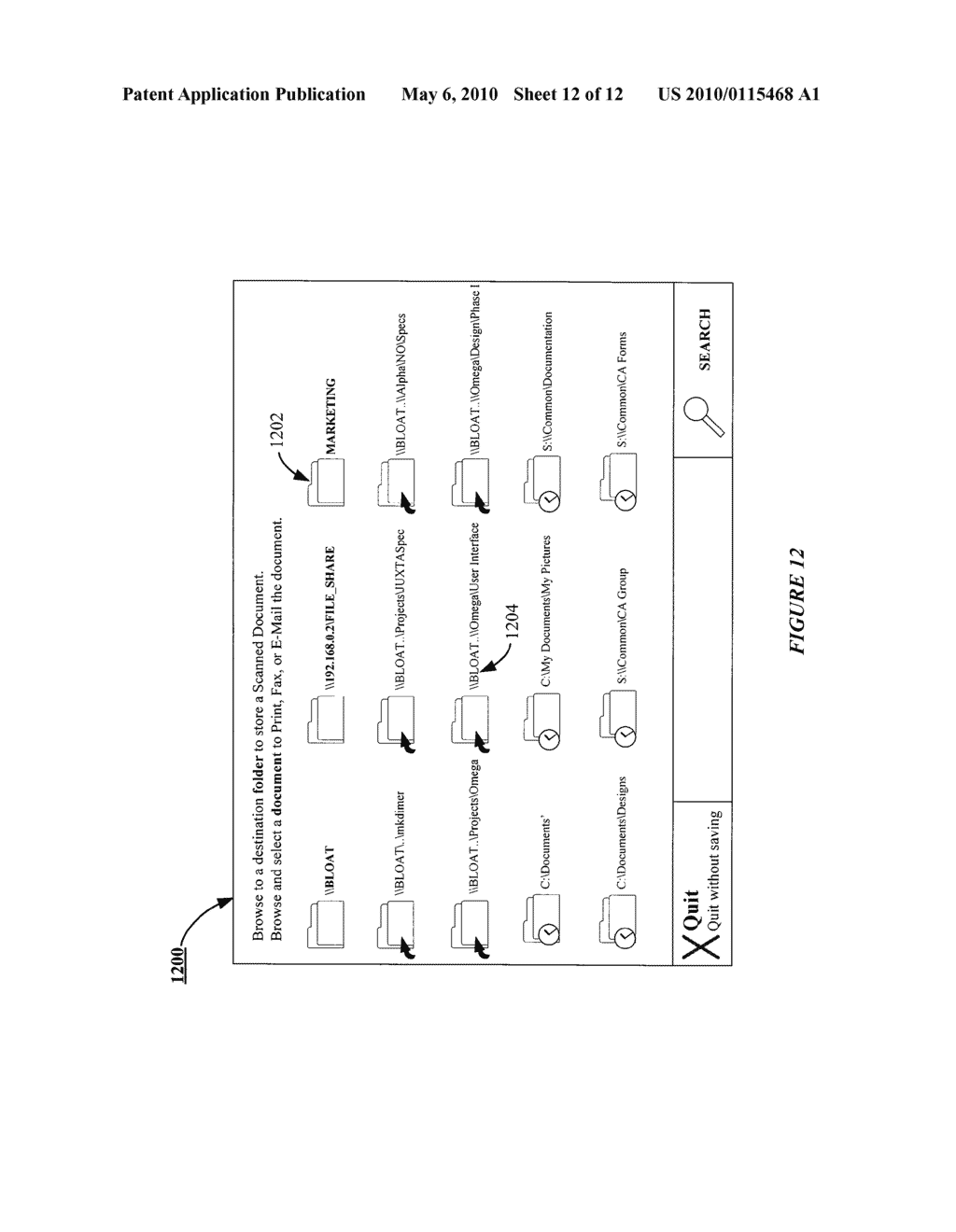 SYSTEM AND METHOD FOR HIERARCHICAL ELECTRONIC FILE NAVIGATION FROM A PROCESSING DEVICE FRONT PANEL - diagram, schematic, and image 13