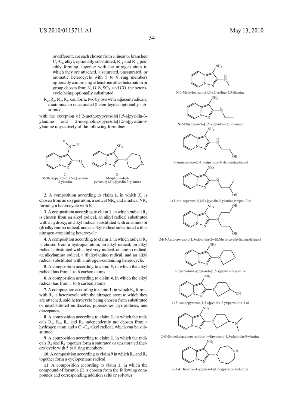 COMPOSITION FOR THE DYEING OF KERATIN FIBERS COMPRISING AT LEAST ONE 3-AMINO-PYRAZOLOPYRIDINE DERIVATIVE - diagram, schematic, and image 55