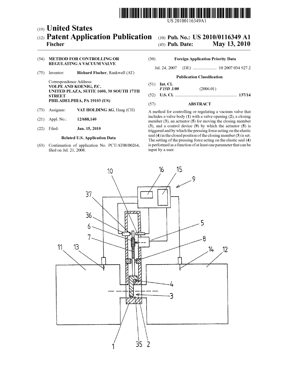 METHOD FOR CONTROLLING OR REGULATING A VACUUM VALVE - diagram, schematic, and image 01