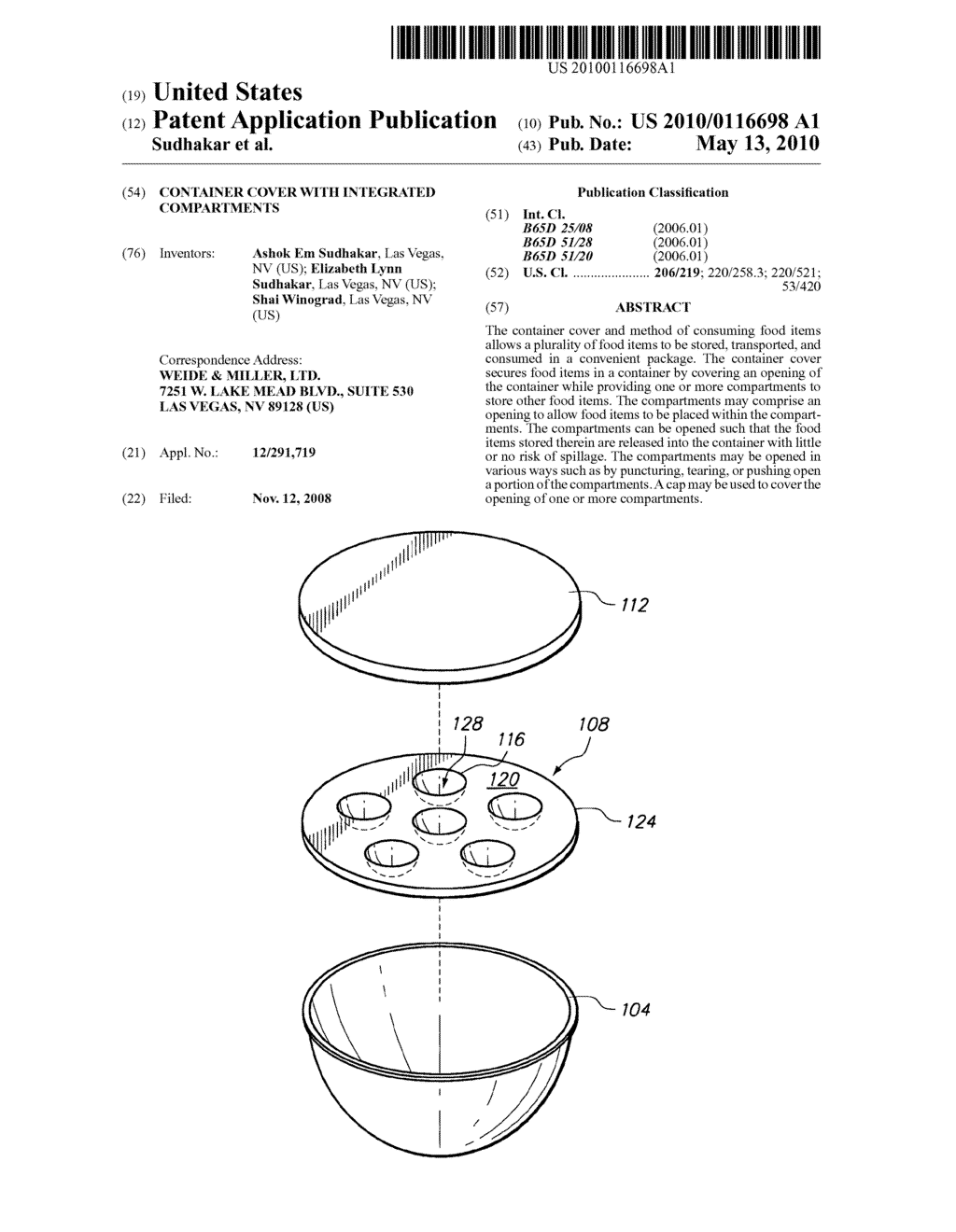 Container cover with integrated compartments - diagram, schematic, and image 01