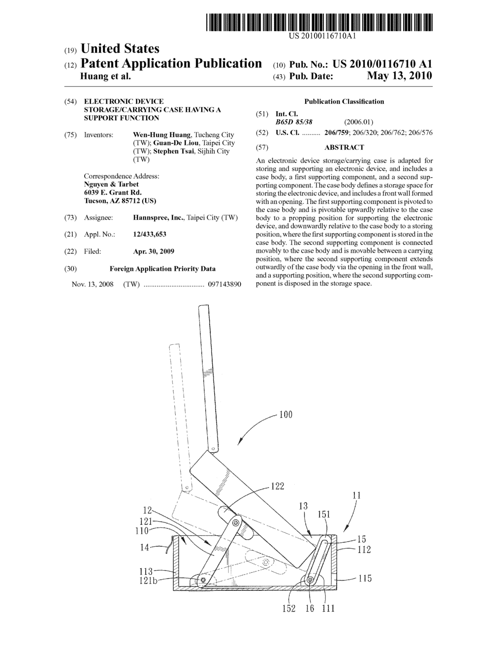 Electronic Device Storage/Carrying Case Having A Support Function - diagram, schematic, and image 01