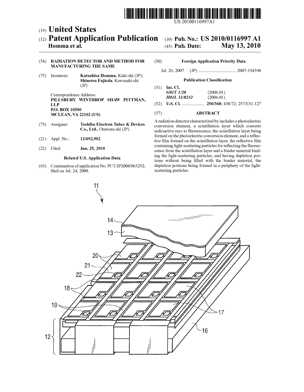 RADIATION DETECTOR AND METHOD FOR MANUFACTURING THE SAME - diagram, schematic, and image 01