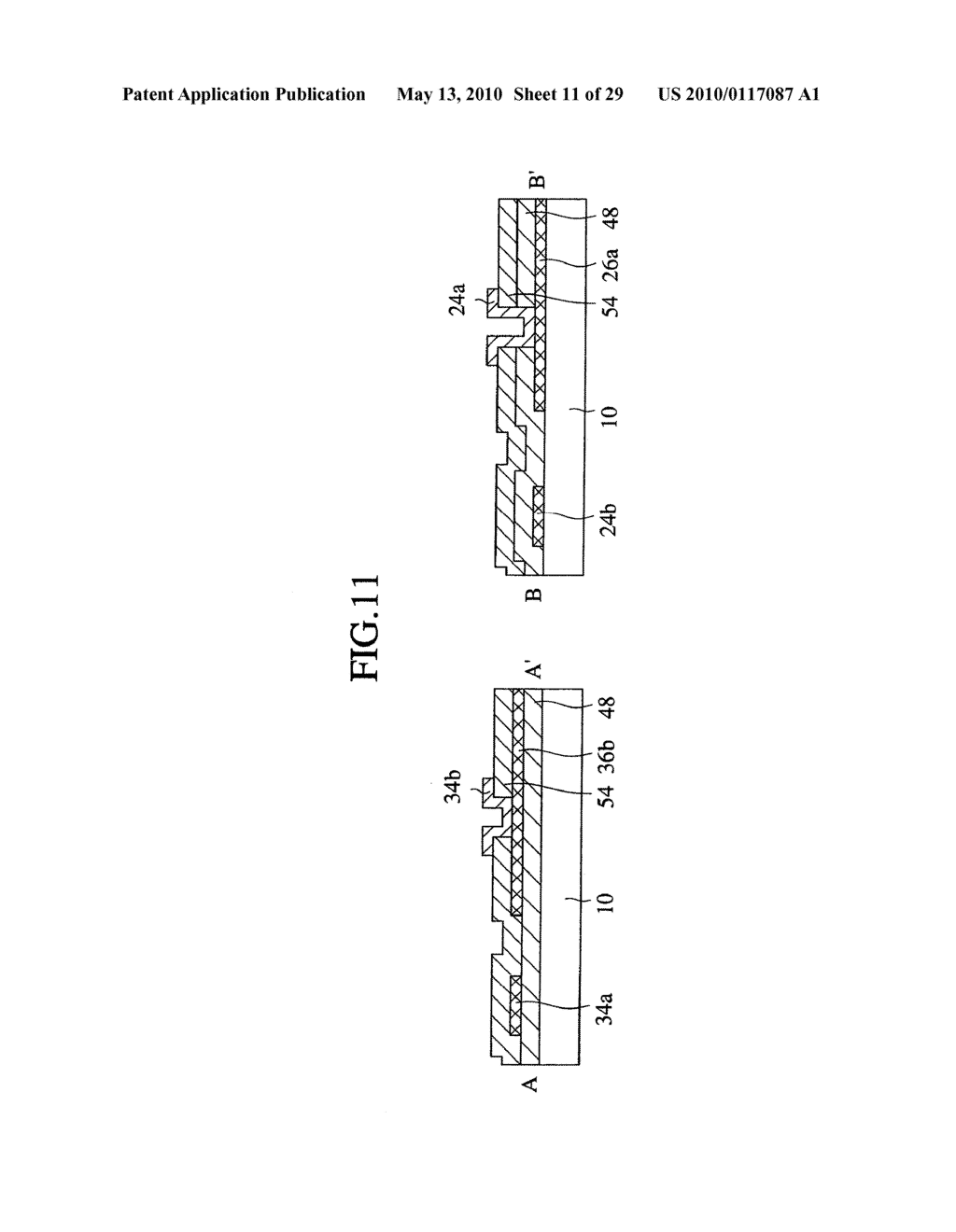 THIN FILM TRANSISTOR MATRIX DEVICE AND METHOD FOR FABRICATING THE SAME - diagram, schematic, and image 12