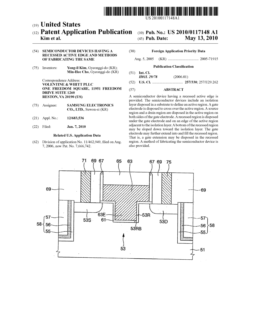 SEMICONDUCTOR DEVICES HAVING A RECESSED ACTIVE EDGE AND METHODS OF FABRICATING THE SAME - diagram, schematic, and image 01