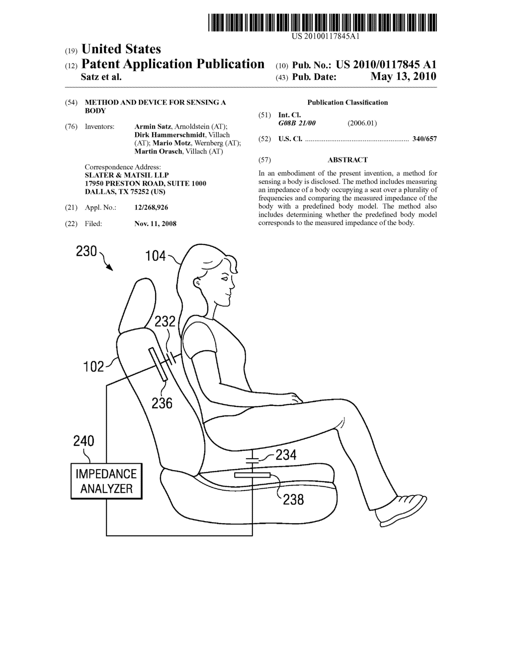 Method and Device for Sensing a Body - diagram, schematic, and image 01