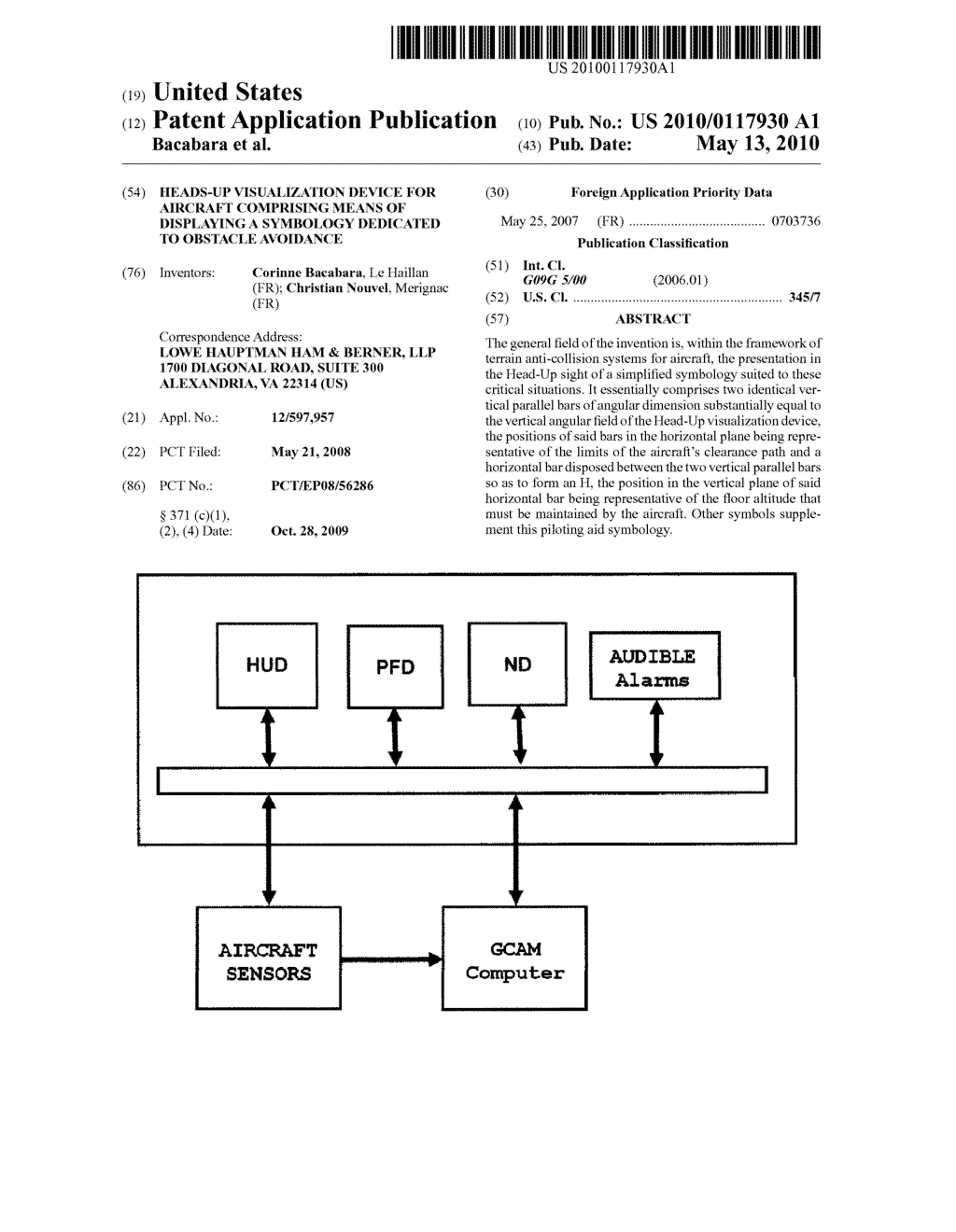 HEADS-UP VISUALIZATION DEVICE FOR AIRCRAFT COMPRISING MEANS OF DISPLAYING A SYMBOLOGY DEDICATED TO OBSTACLE AVOIDANCE - diagram, schematic, and image 01