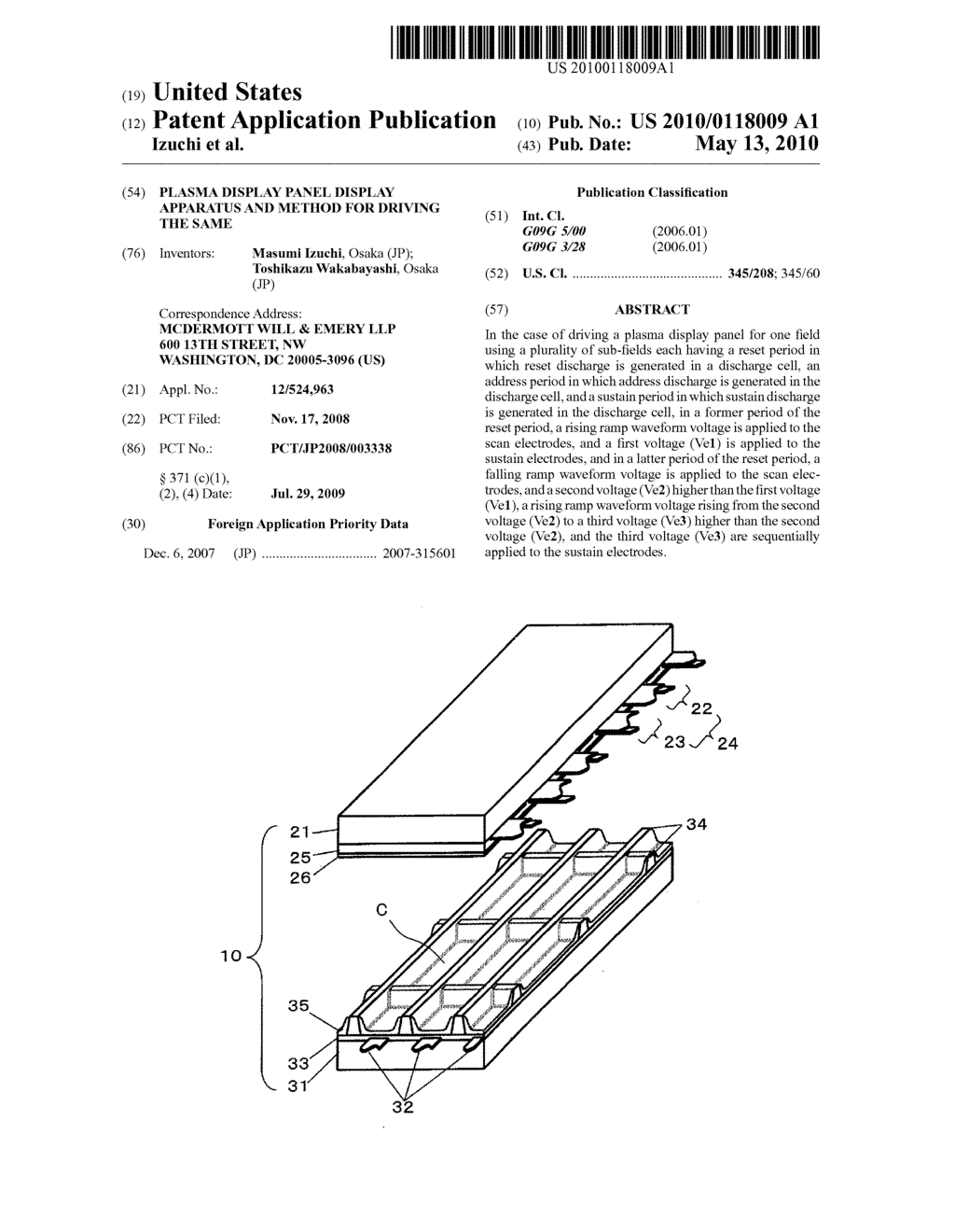 PLASMA DISPLAY PANEL DISPLAY APPARATUS AND METHOD FOR DRIVING THE SAME - diagram, schematic, and image 01